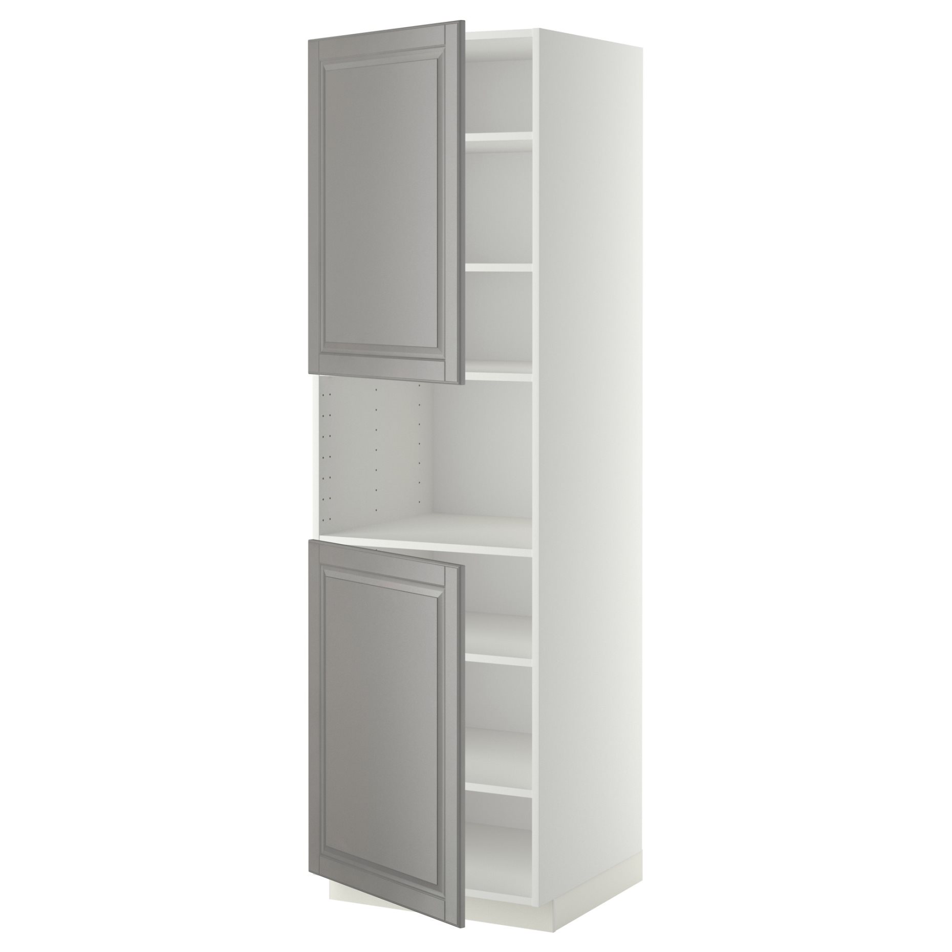 METOD, high cabinet for microwave with 2 doors/shelves, 60x60x200 cm, 994.580.09