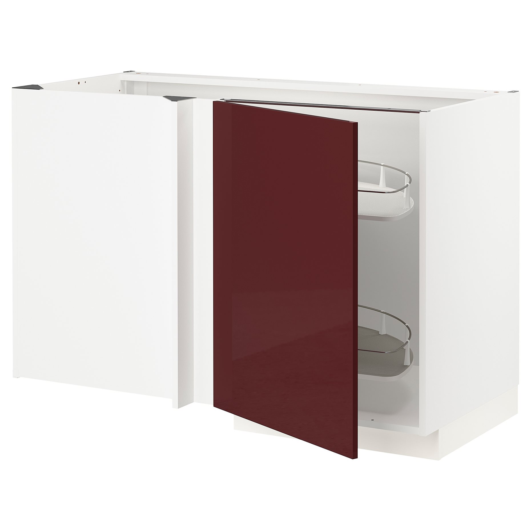 METOD, corner base cabinet with pull-out fitting, 128x68 cm, 994.592.97