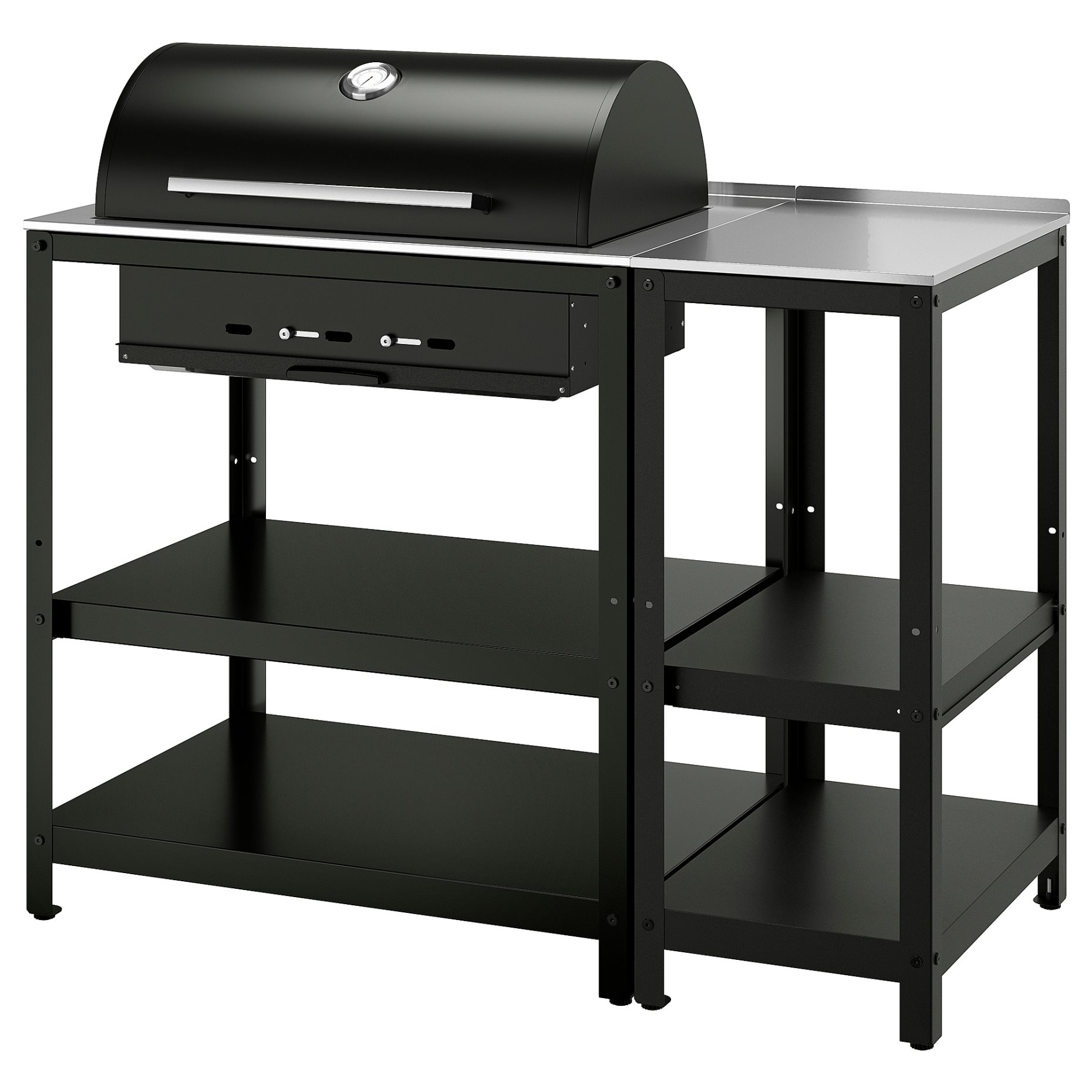 GRILLSKÄR, ψησταριά κάρβουνου με νησίδα κουζίνας/εξωτερικού χώρου, 125x61 cm, 994.952.38