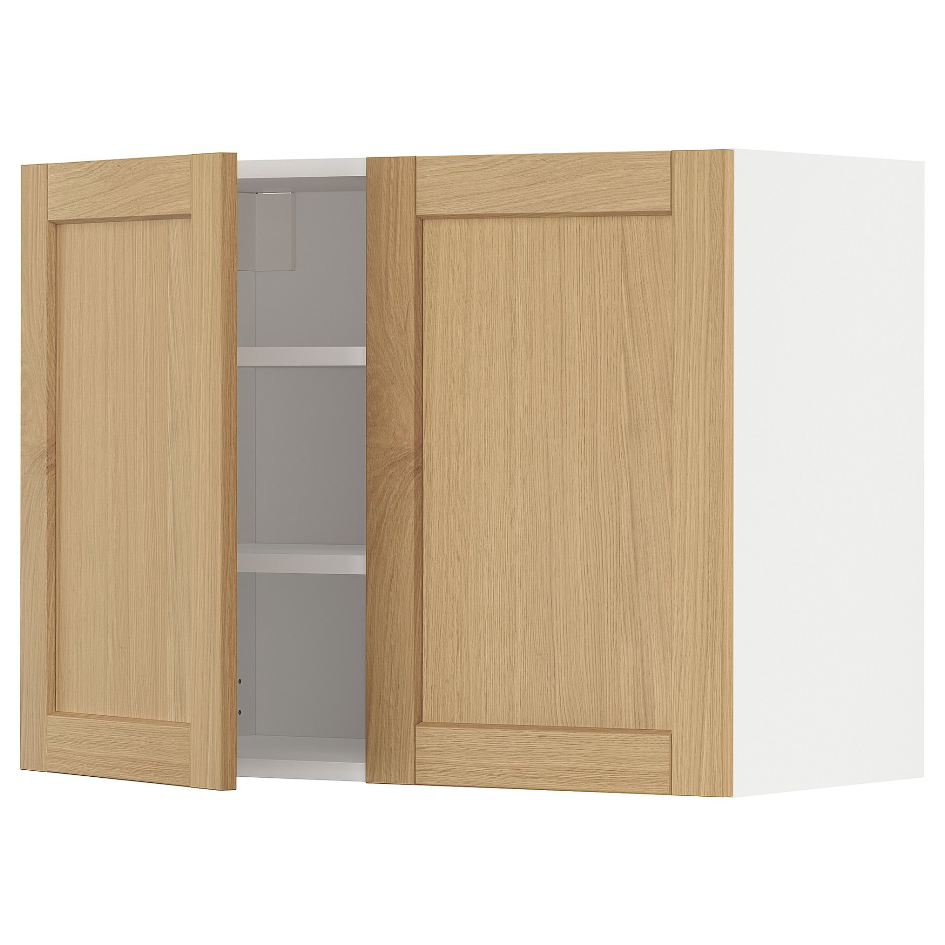METOD, wall cabinet with shelves/2 doors, 80x60 cm, 995.093.44