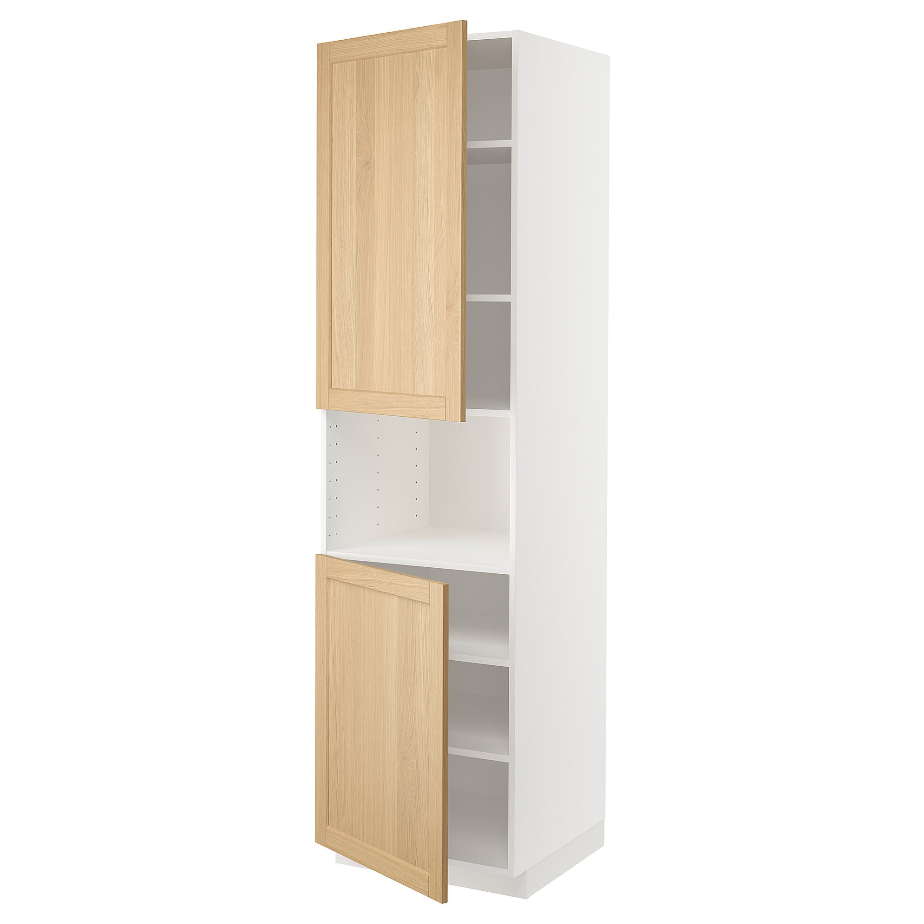 METOD, high cabinet for microwave with 2 doors/shelves, 60x60x220 cm, 995.094.43