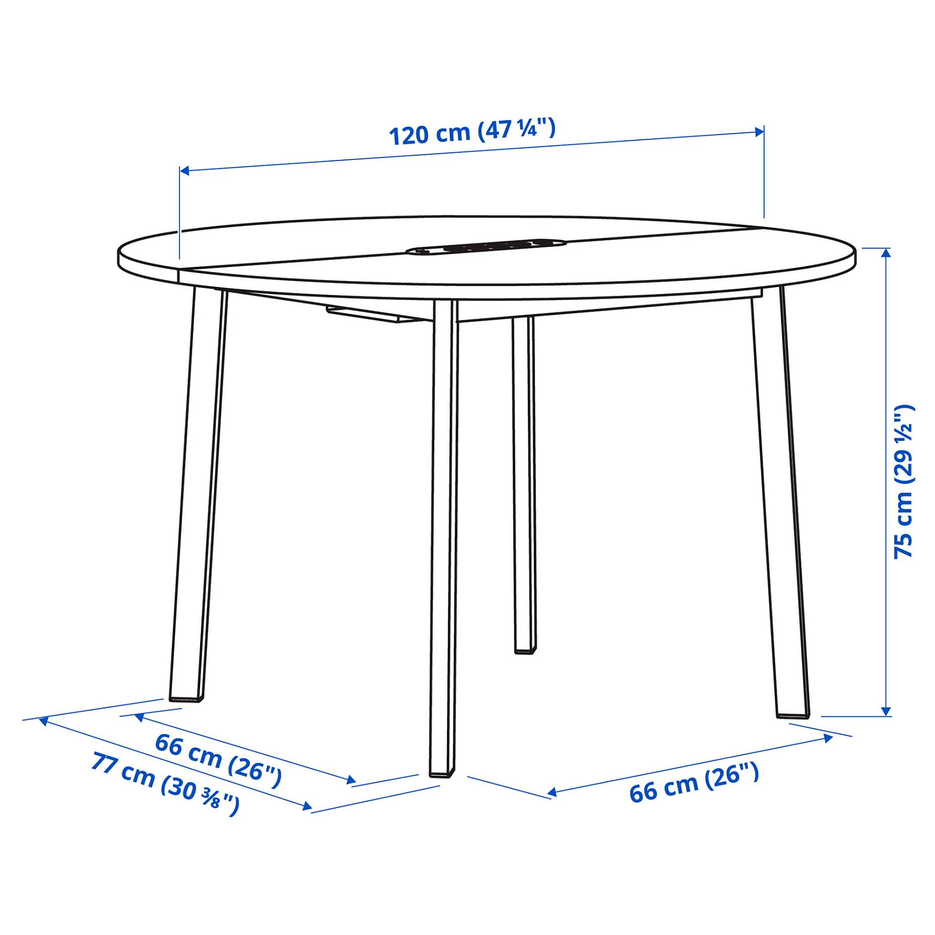 MITTZON, conference table/round, 120x75 cm, 995.139.30
