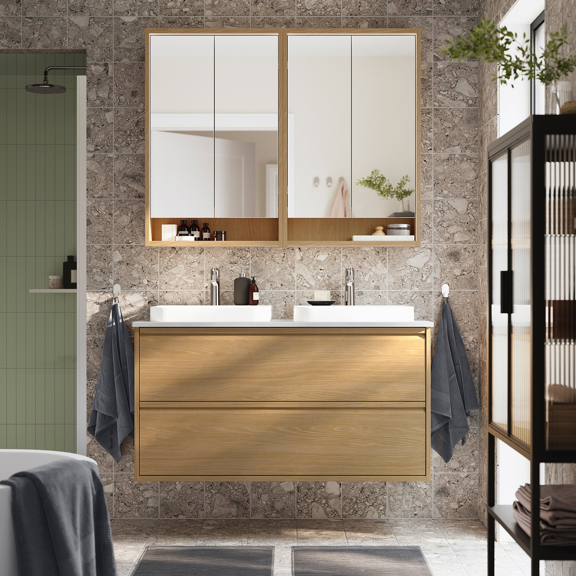 ANGSJON/BACKSJON, wash-stand with drawers/wash-basin/taps, 122x49x71 cm, 995.278.28