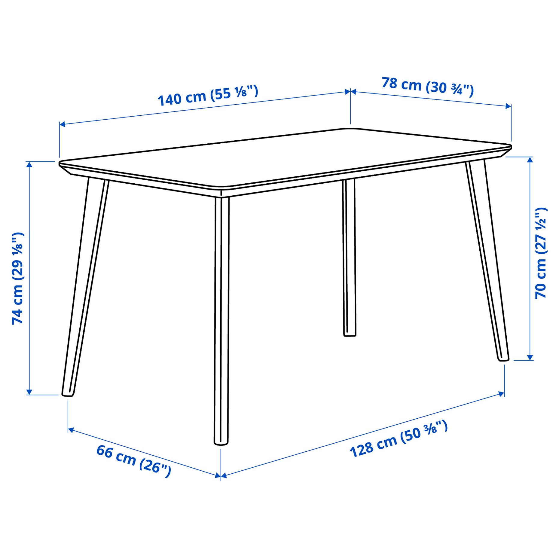 LISABO/KRYLBO, table and 4 chairs, 140 cm, 995.355.45