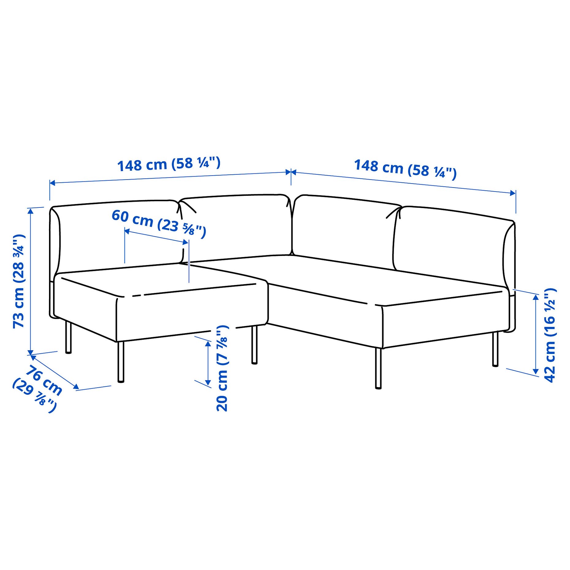 LILLEHEM, modular corner sofa, 2-seat, 995.362.91