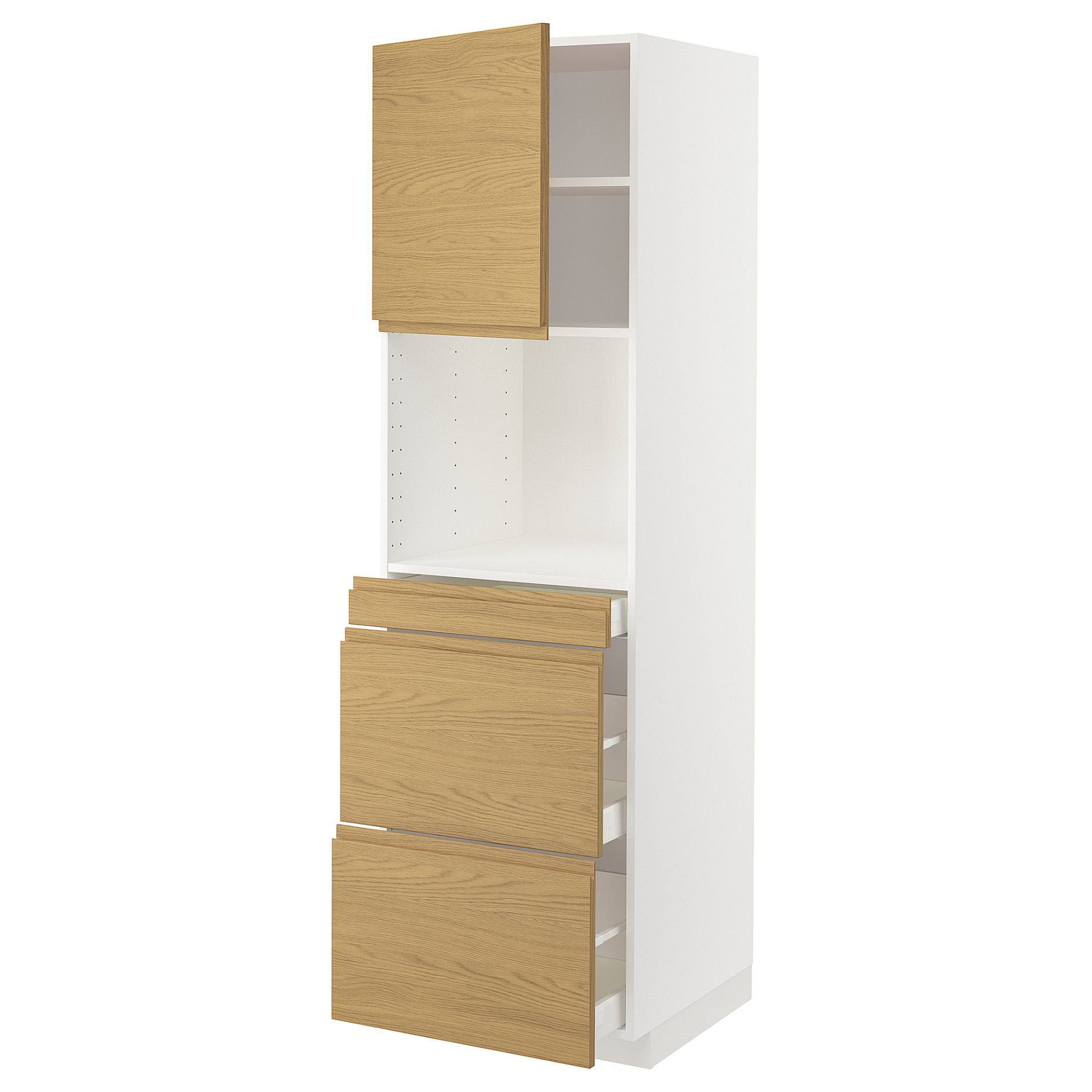 METOD, high cabinet for microwave combi with door/3 drawers, 60x60x200 cm, 995.389.02