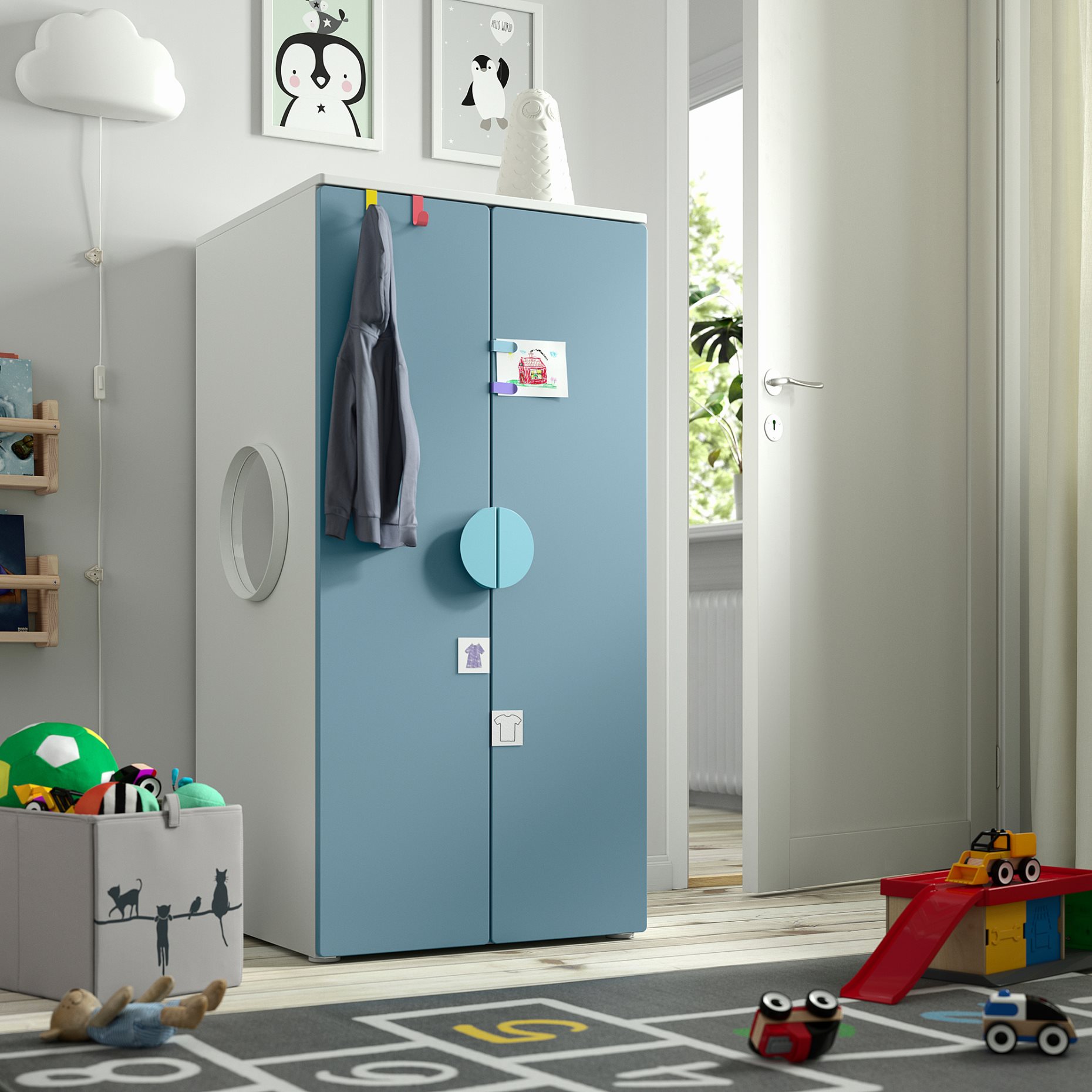 SMASTAD/PLATSA, ντουλάπα με 3 ράφια, 60x57x123 cm, 995.465.15