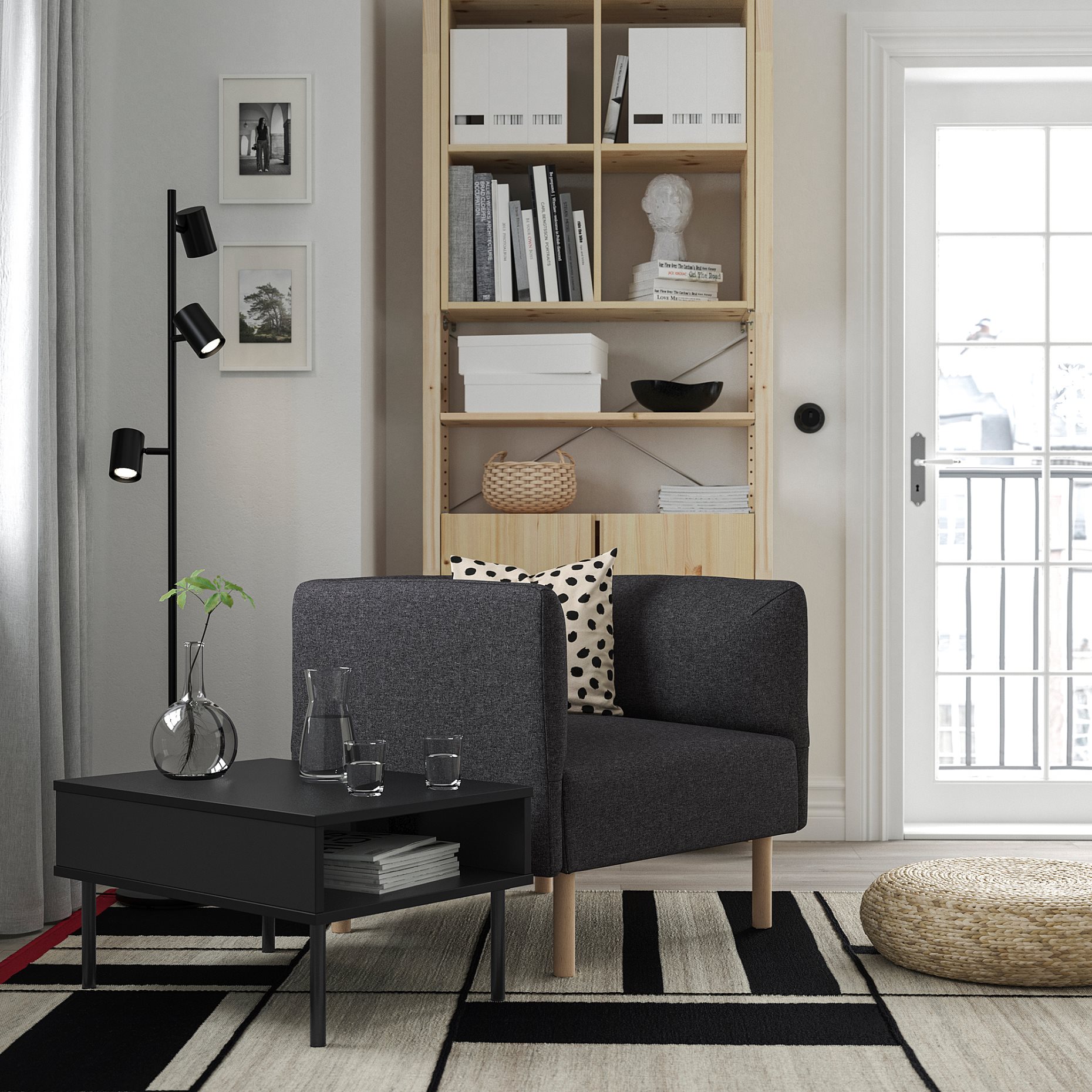 LILLEHEM, πολυθρόνα με βοηθητικό τραπέζι, 995.697.38