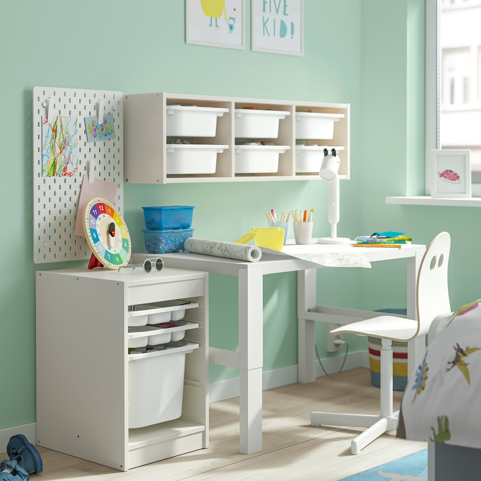 TROFAST, storage combination with boxes/trays, 34x44x56 cm, 995.732.45