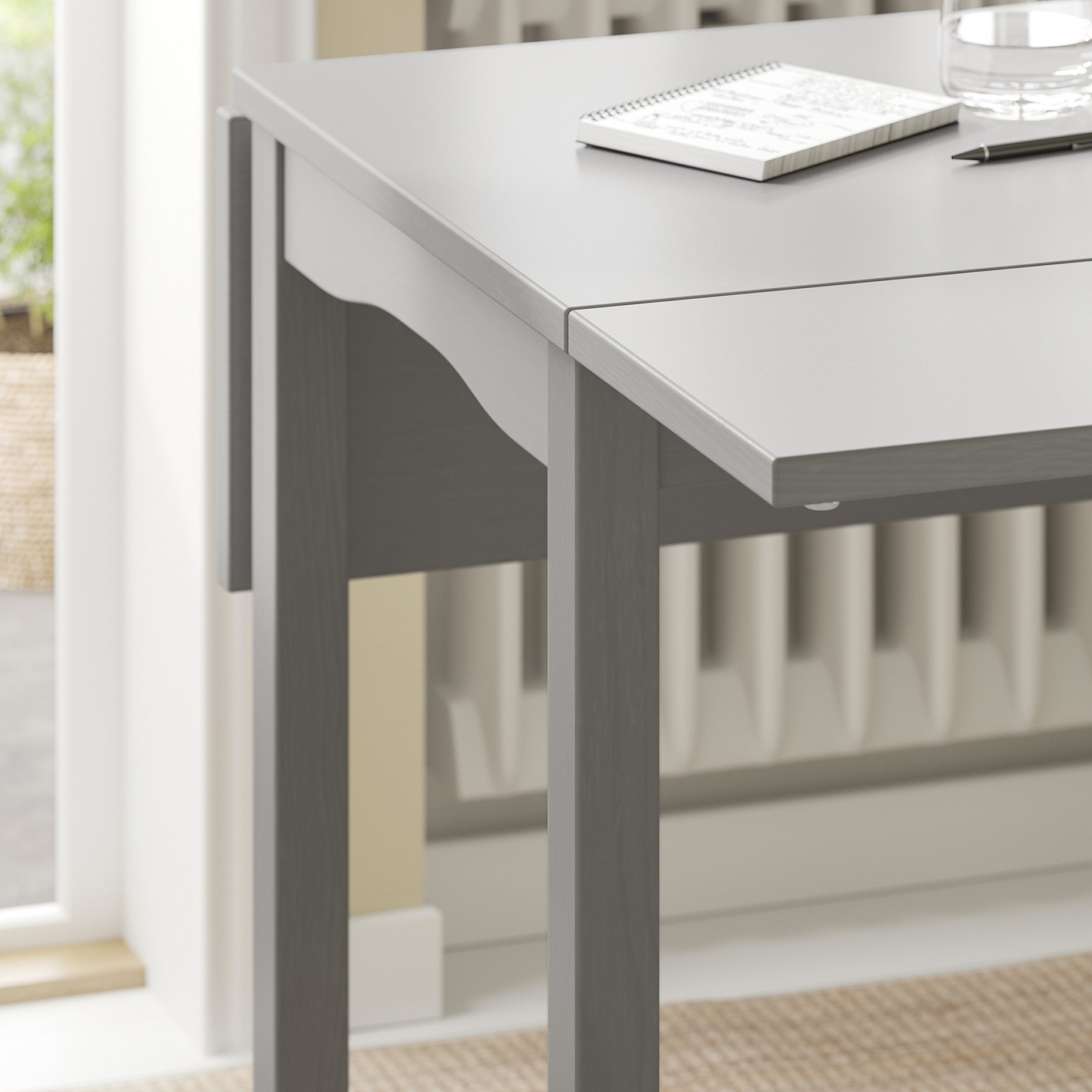 HAUGA/HAUGA, table and 2 stools, 55x82x109/74 cm, 995.749.09