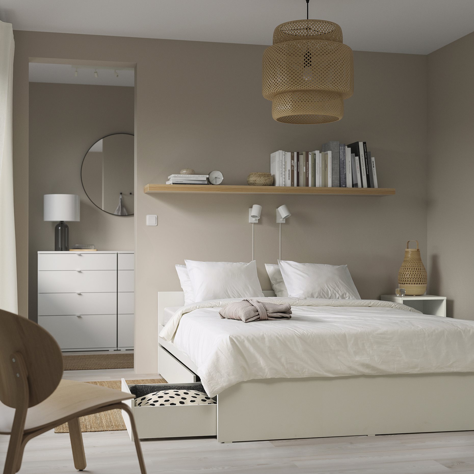 VIHALS, bed frame with 4 storage boxes, 140x200 cm, 995.819.95