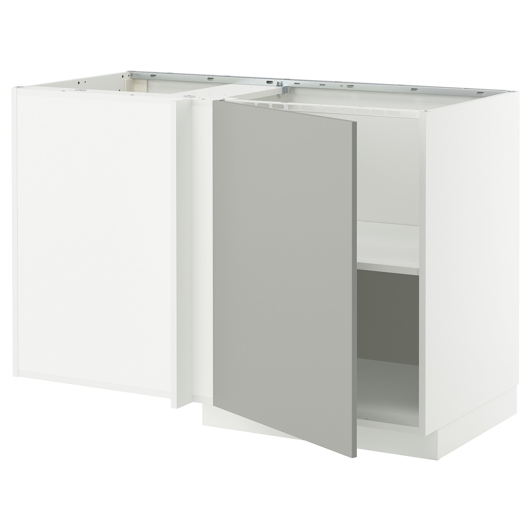 METOD, corner base cabinet with shelf, 128x68 cm, 995.850.26