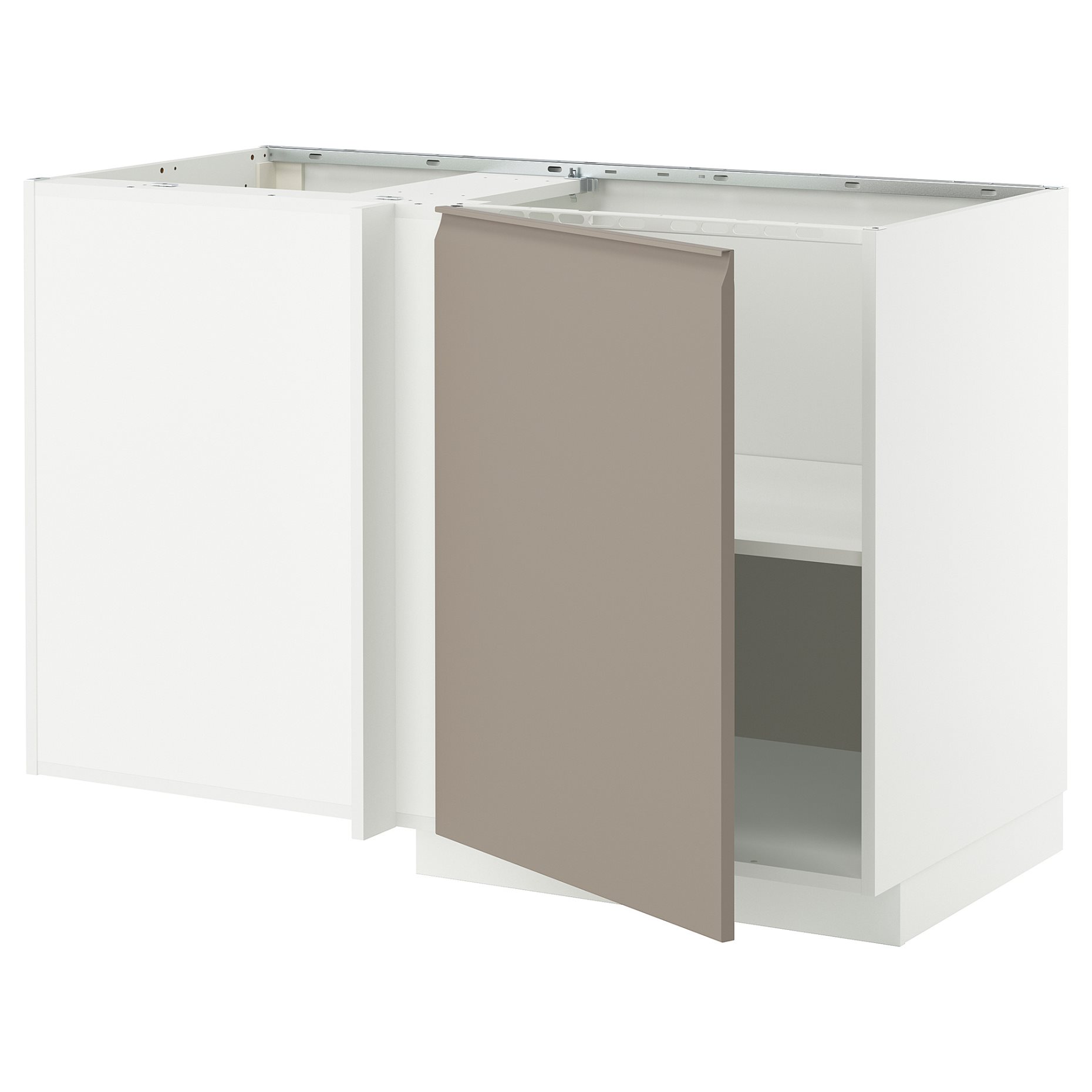 METOD, corner base cabinet with shelf, 128x68 cm, 995.850.45