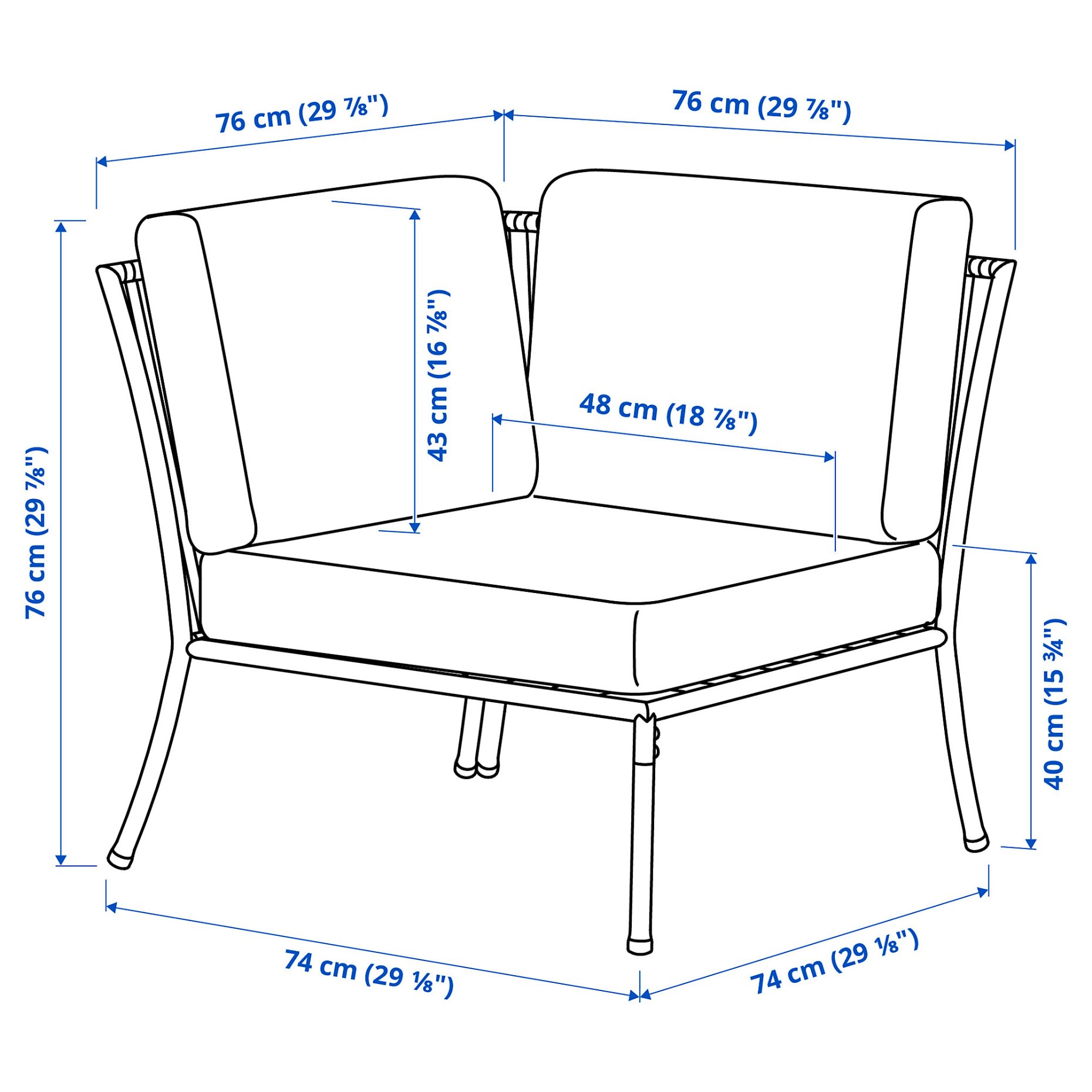 corner section with cushion, outdoor, 995.856.82