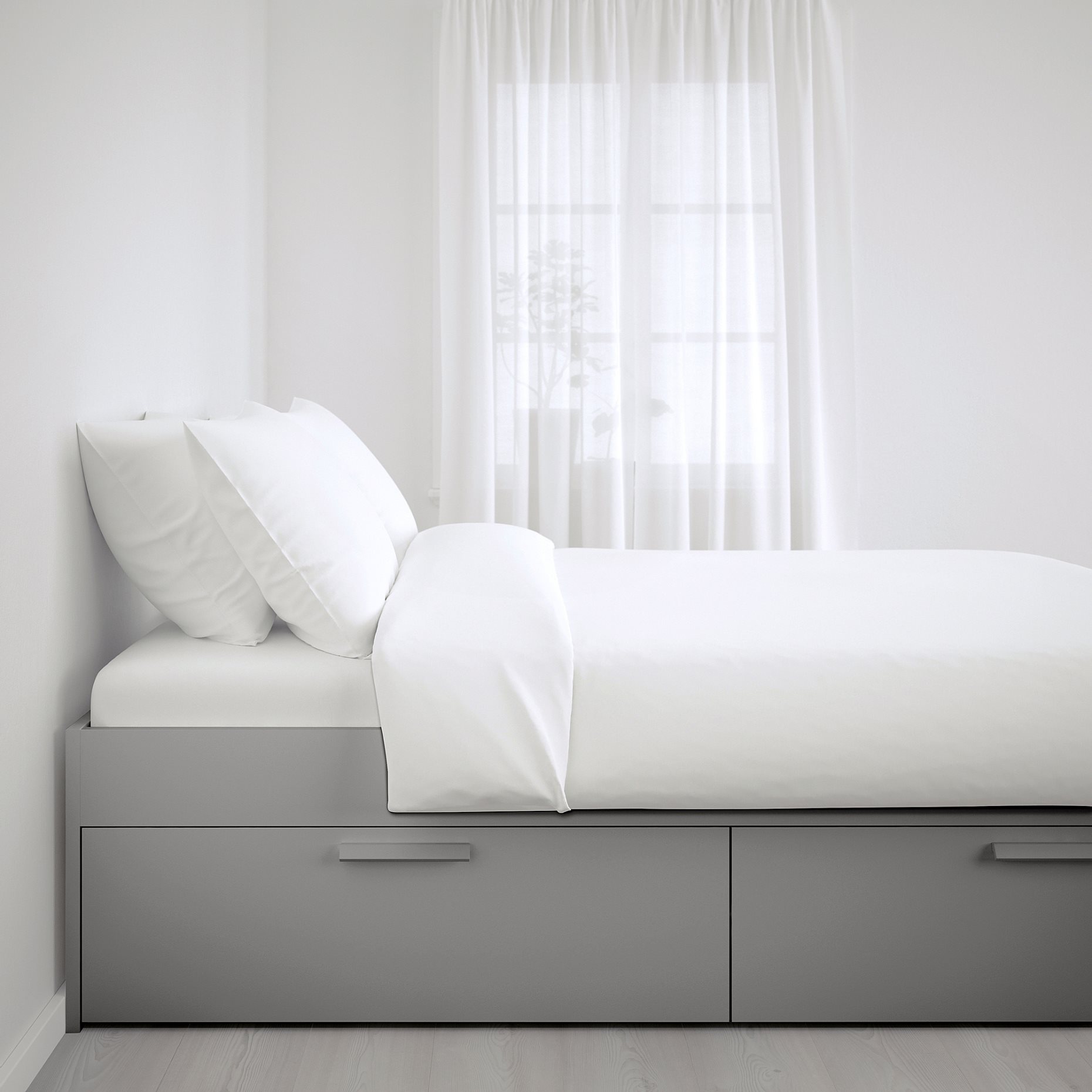 BRIMNES, bed frame with storage, 160x200 cm, 995.900.37