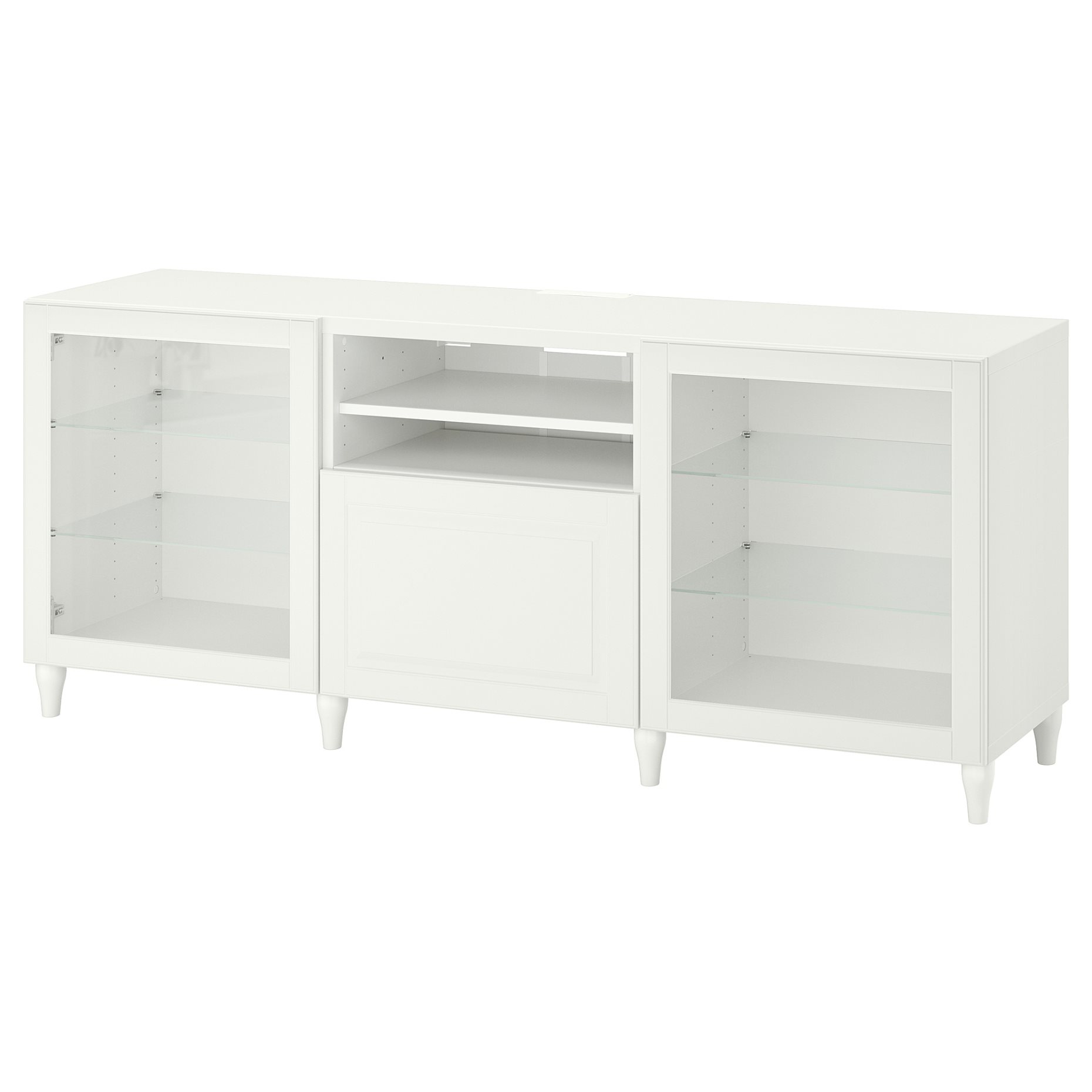 BESTÅ, TV bench with doors/drawer soft closing, 180x42x74 cm, 493.845.58