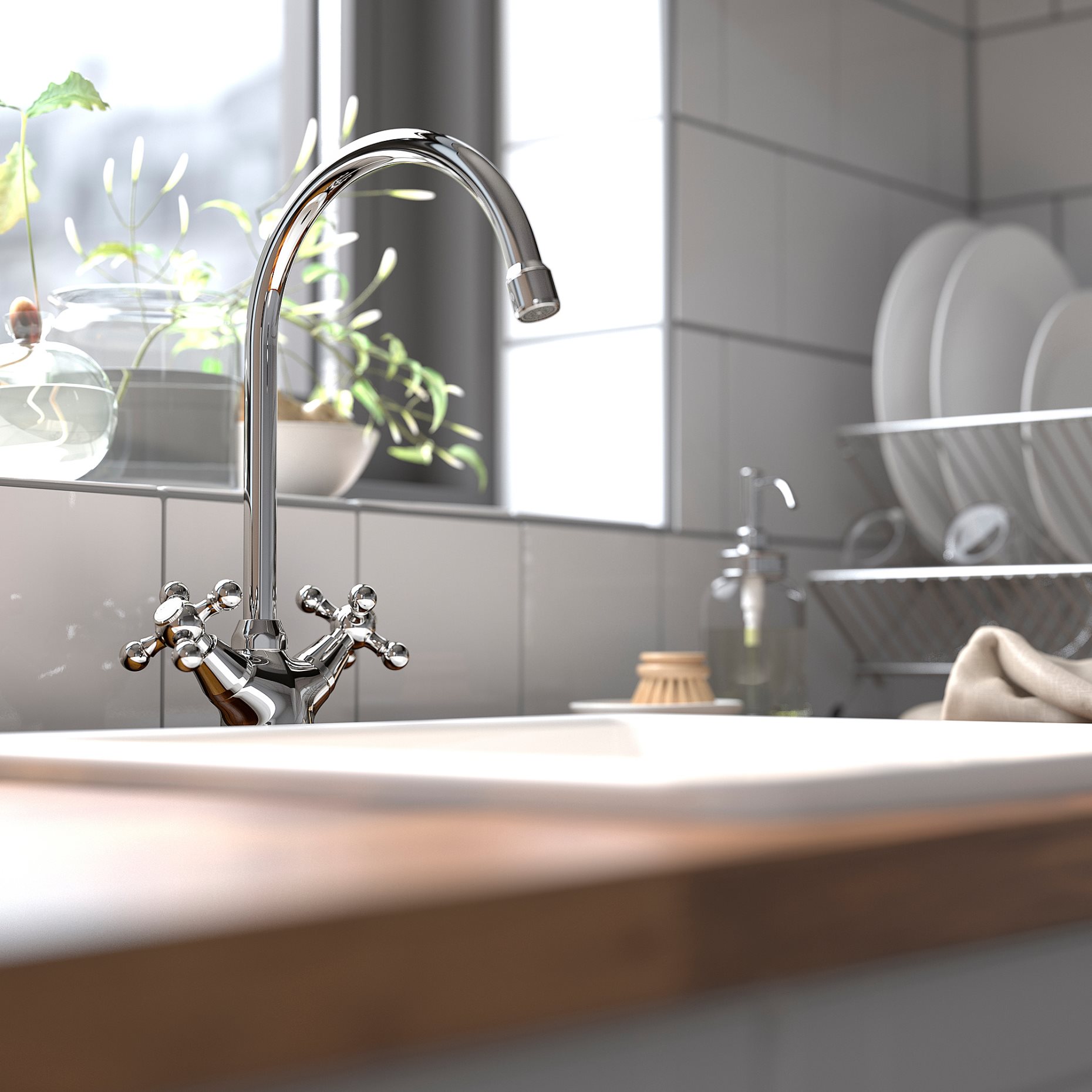 EDSVIK, dual-control kitchen mixer tap, 000.318.41