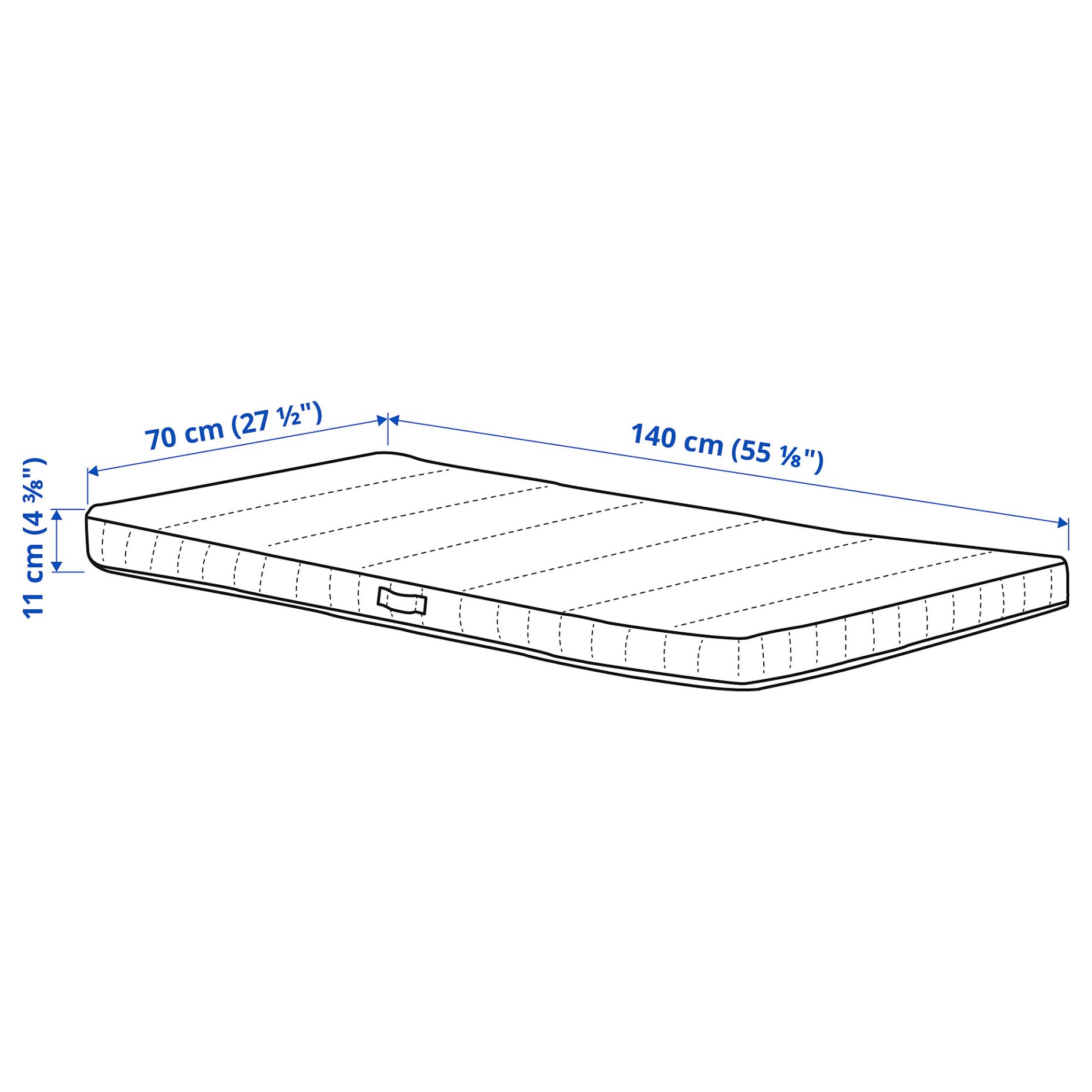 JÄTTETRÖTT, pocket sprung mattress for cot, 003.554.54