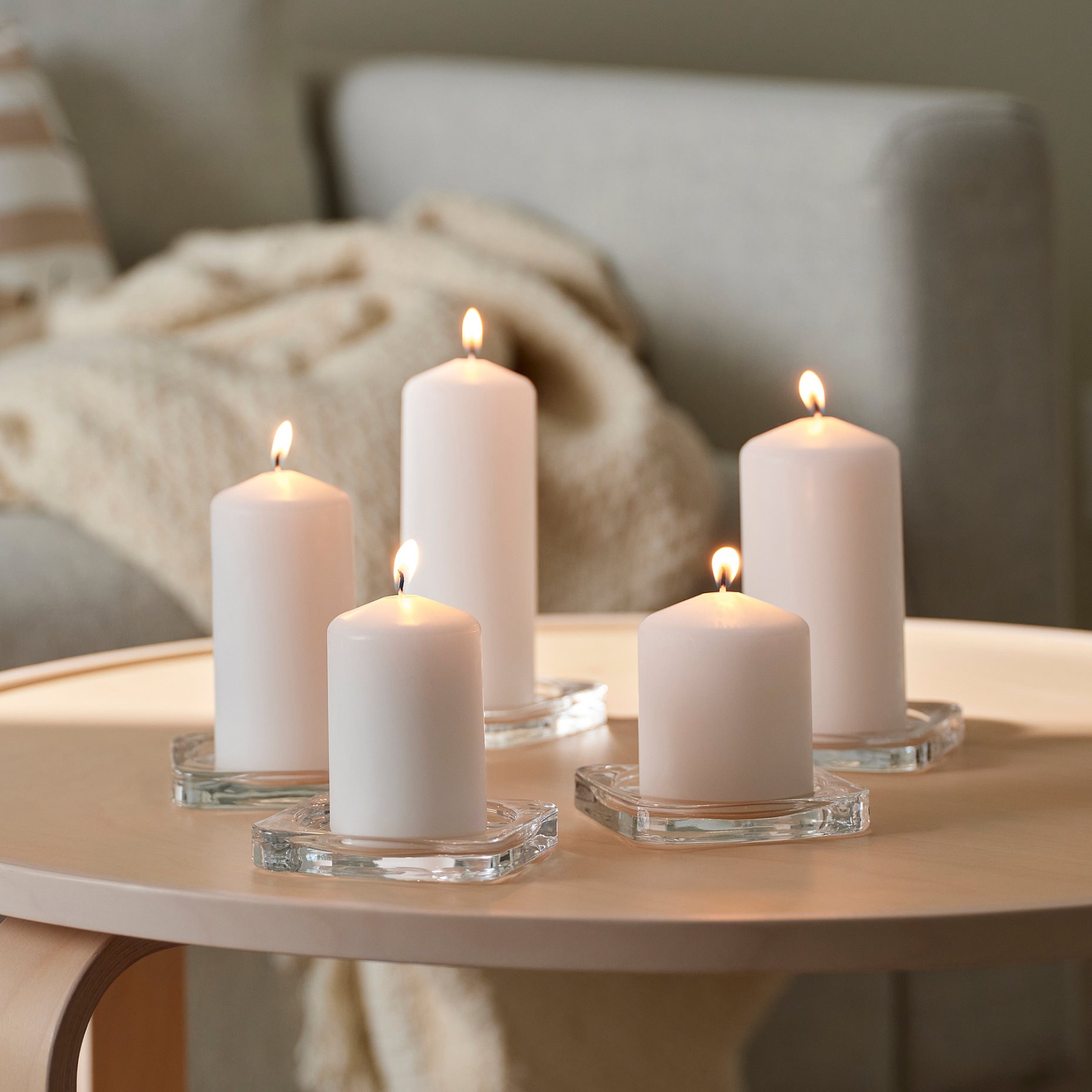 FENOMEN, unscented block candle, set of 5, 003.779.41