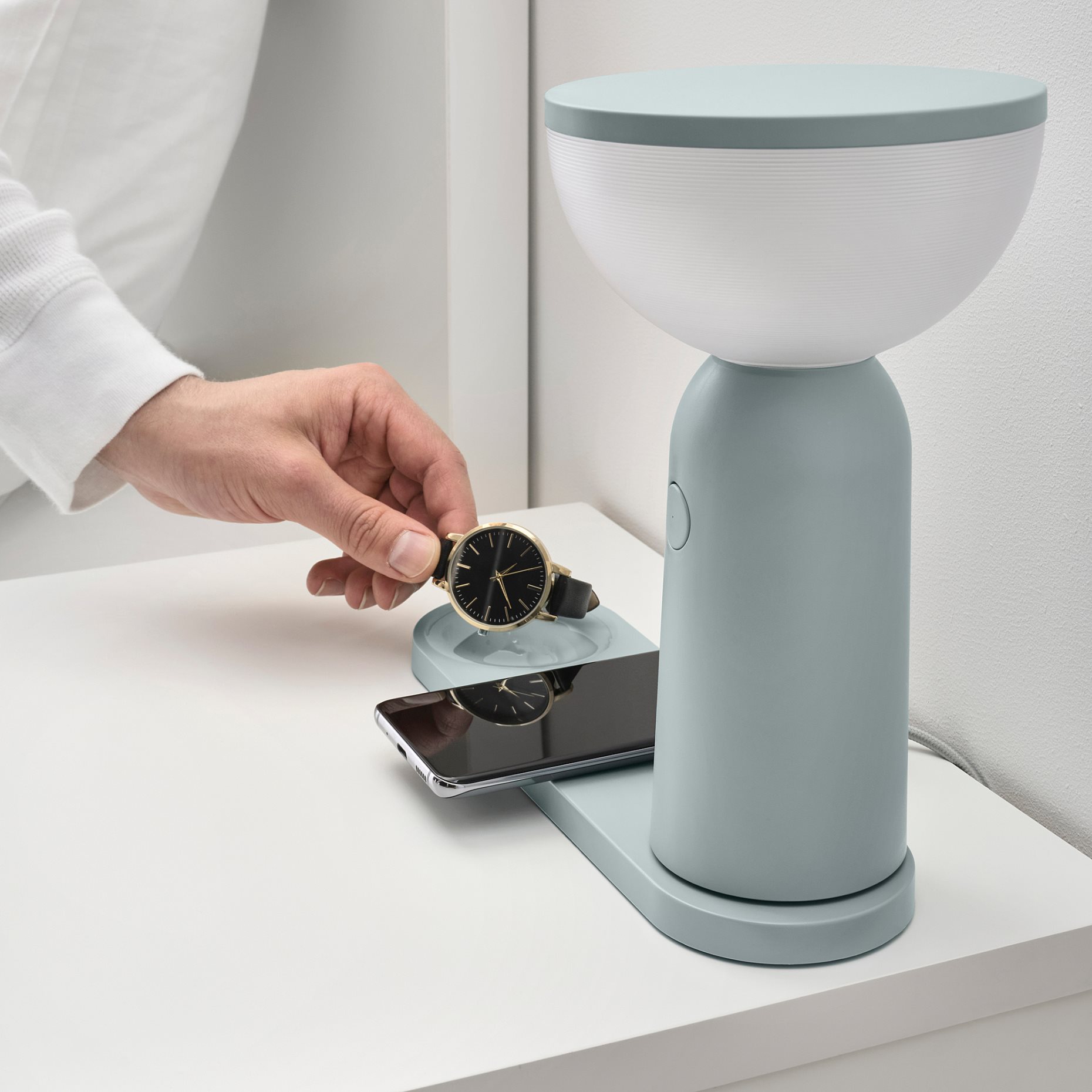 BETTORP, φορητό φωτιστικό με ενσωματωμένο φωτισμό LED και ασύρματη φόρτιση συμβατός με ροοστάτη, 005.045.43