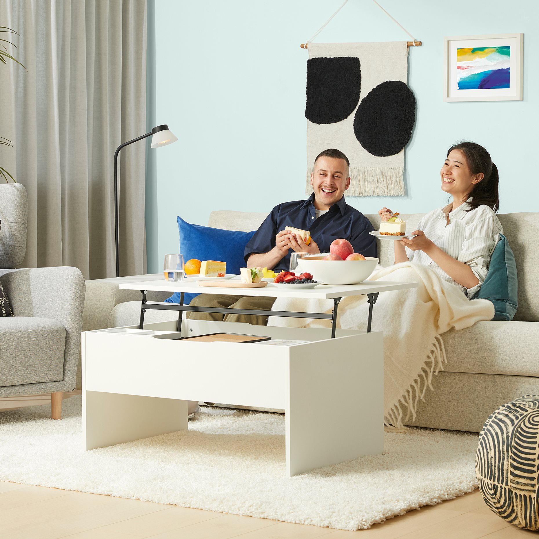 OSTAVALL, adjustable coffee table, 90 cm, 005.300.66