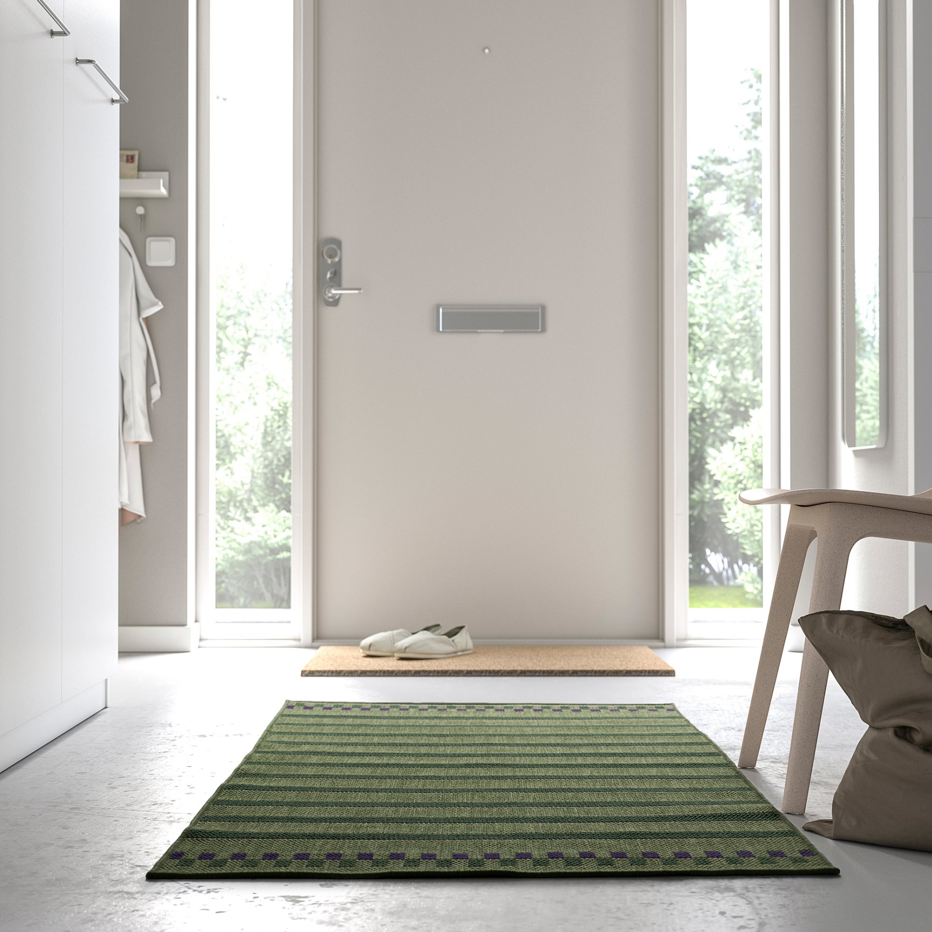 KORSNING, rug flatwoven/striped/in/outdoor, 80x150 cm, 005.532.32