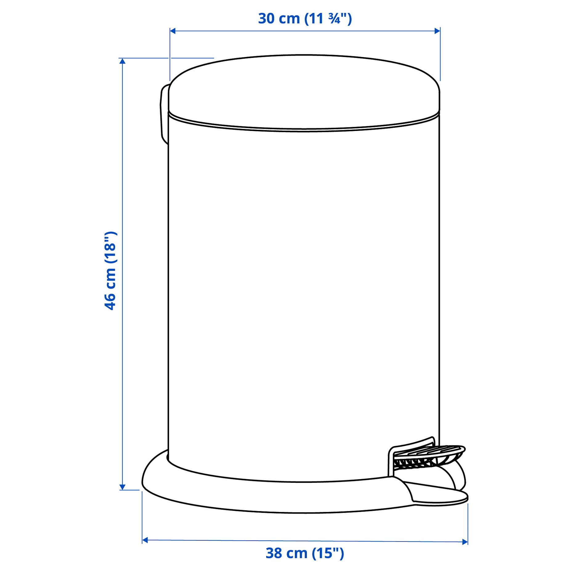 GÅNGSKYFFEL, pedal bin, 18 l, 005.953.88