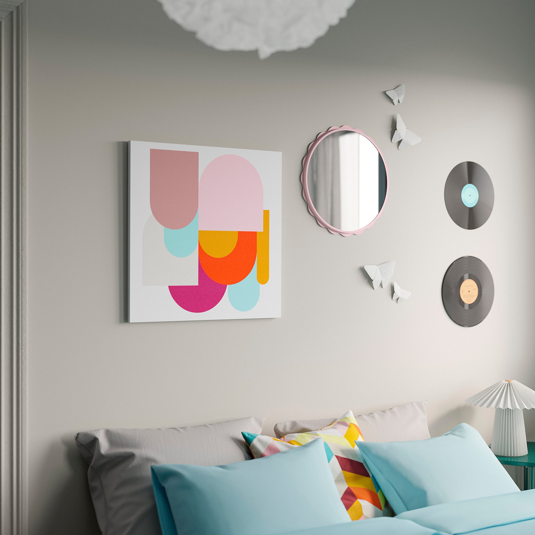 PJÄTTERYD, picture/colourful shapes, 56x56 cm, 006.239.23