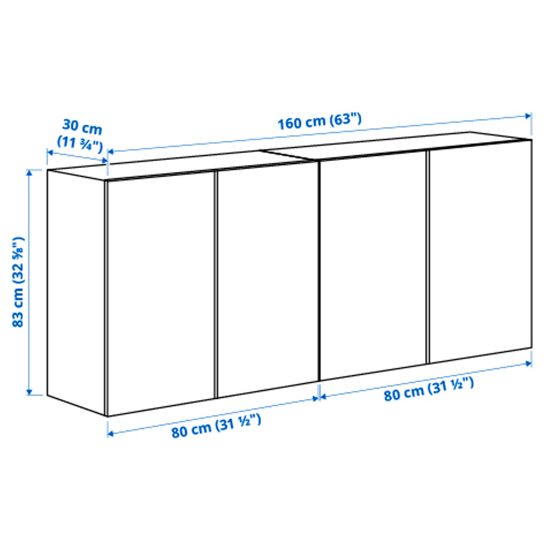 IVAR, wall cabinet with doors, 094.173.82