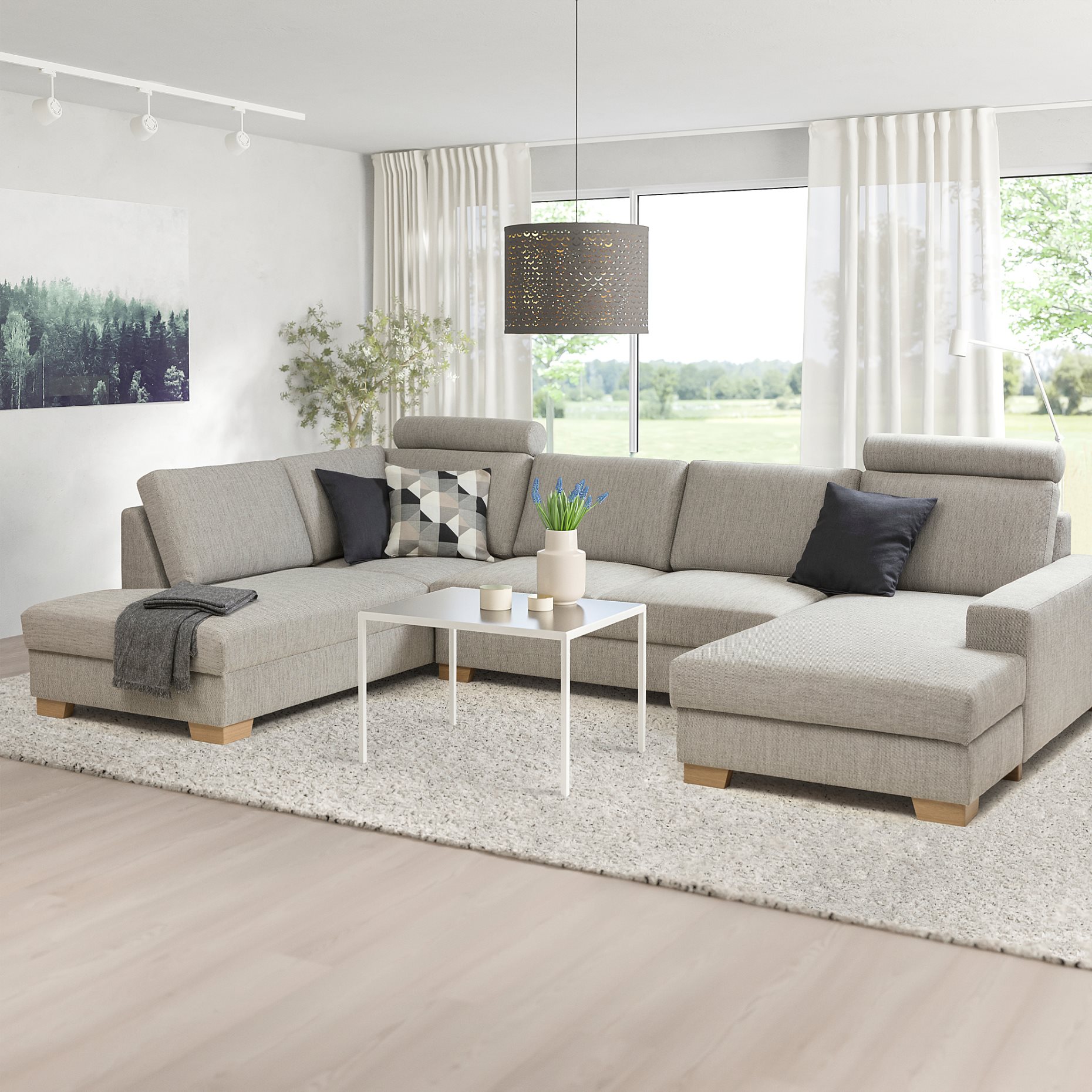 SÖRVALLEN, corner sofa 4-seat with chaise longue/right, 094.194.04