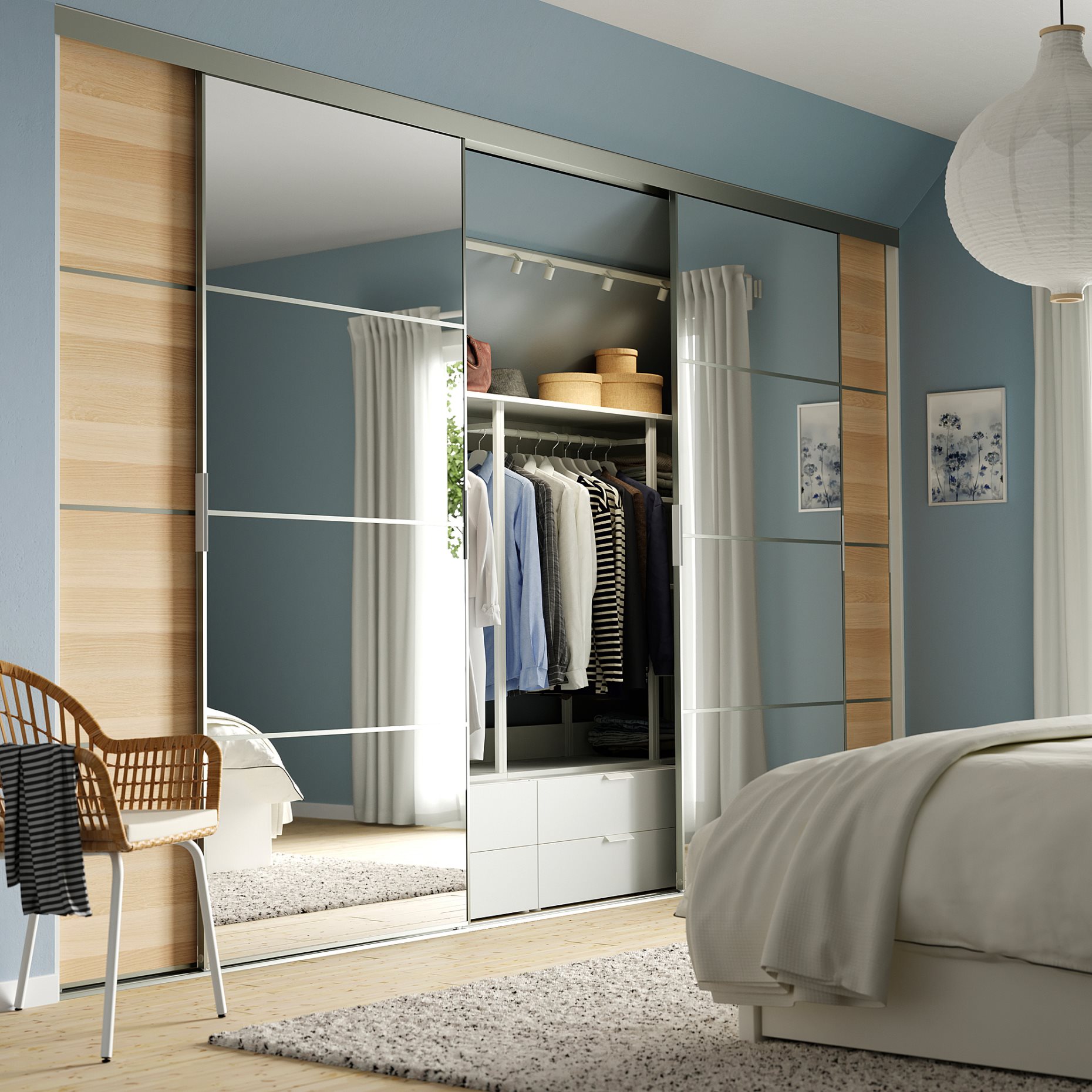 SKYTTA/MEH/AULI, sliding door combination, 401x240 cm, 094.240.47