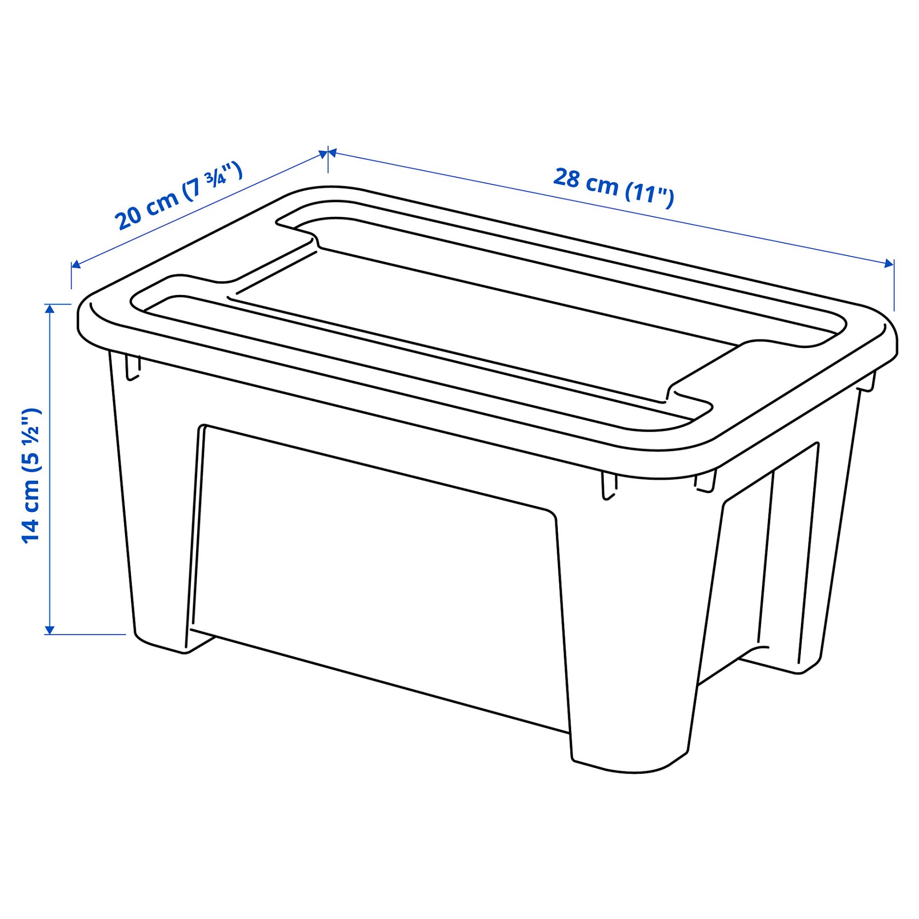 SAMLA, box with lid, 28x20x14 cm/5 l, 094.408.39