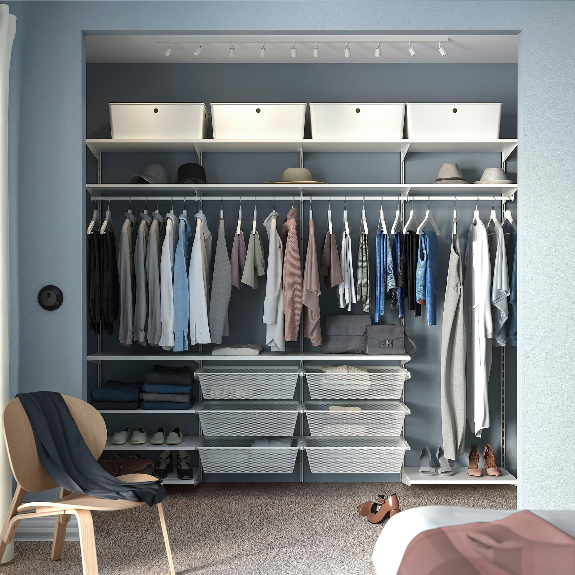 BOAXEL, wardrobe combination, 250x40x201 cm, 094.656.41