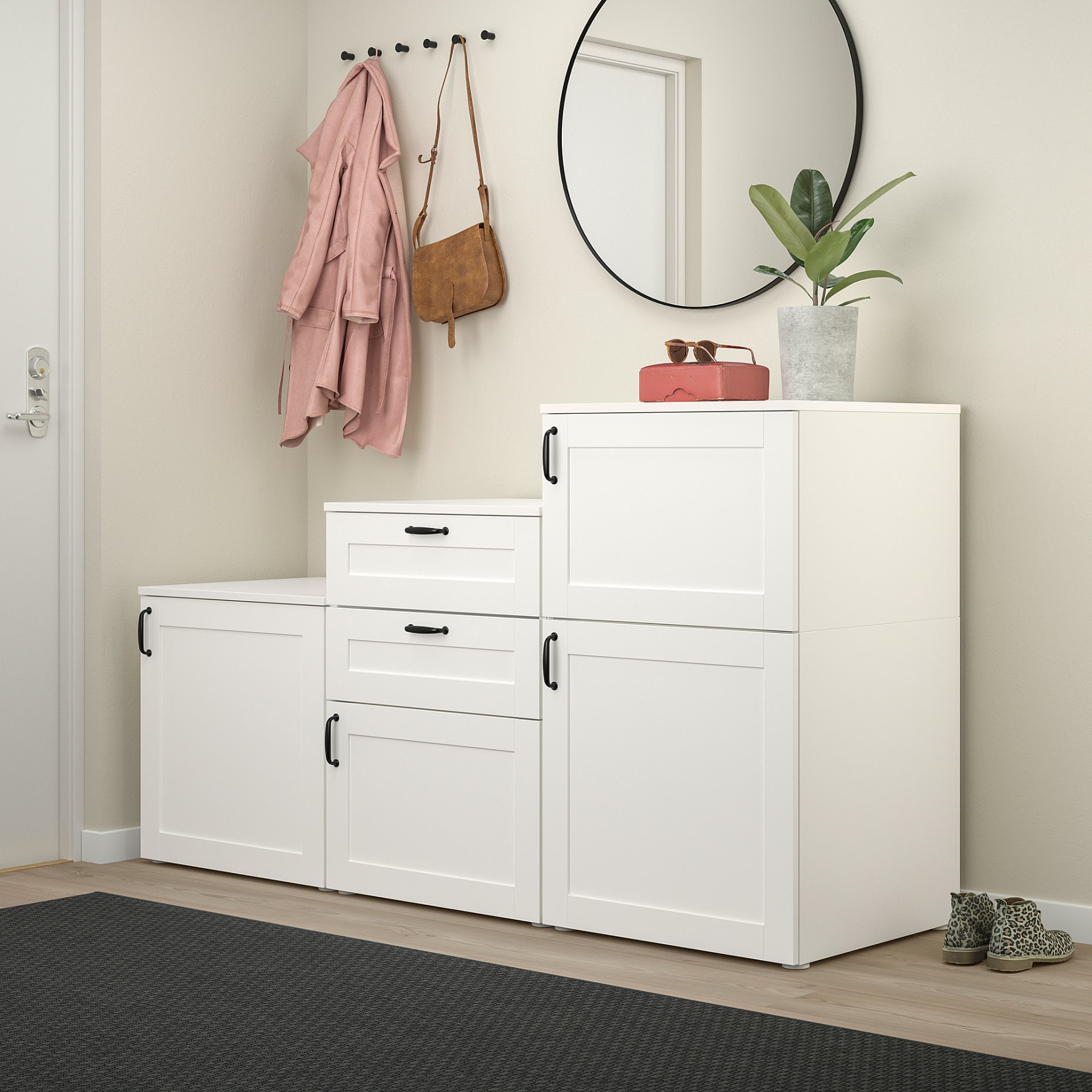 PLATSA, cabinet with doors and drawers, 180x57x103 cm, 094.878.84