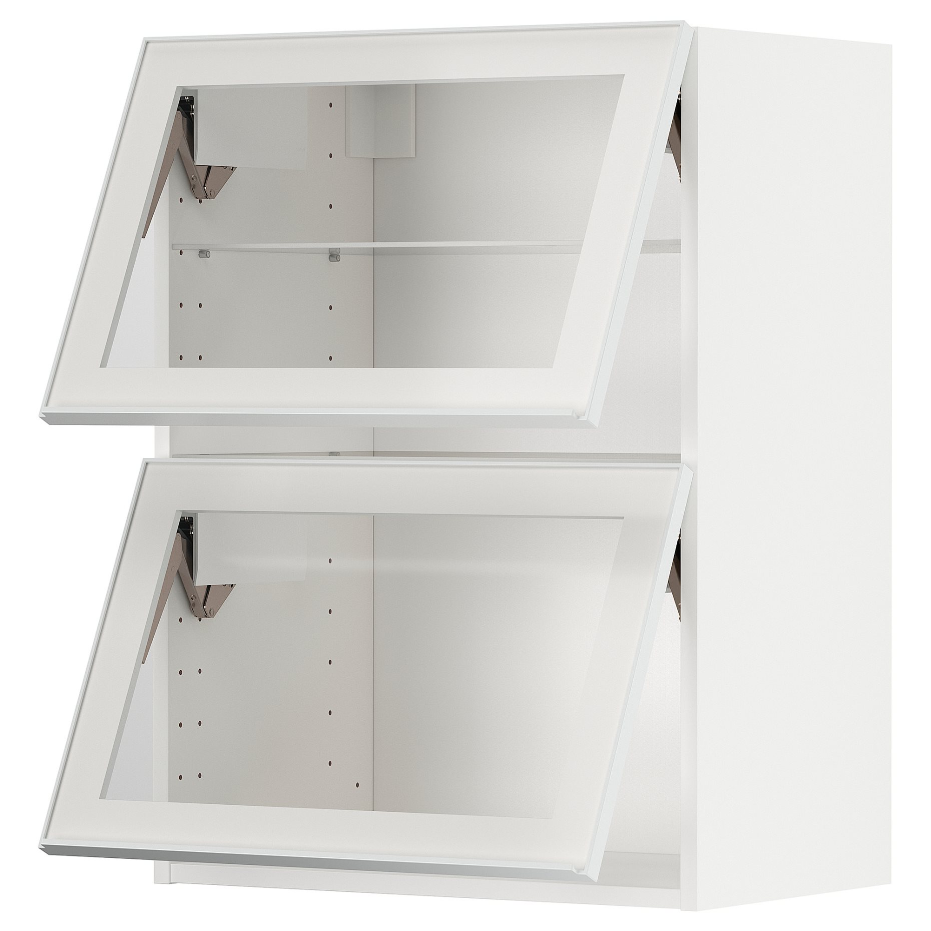 METOD, wall cabinet horizontal/2 glass doors with push-open, 60x80 cm, 094.905.94