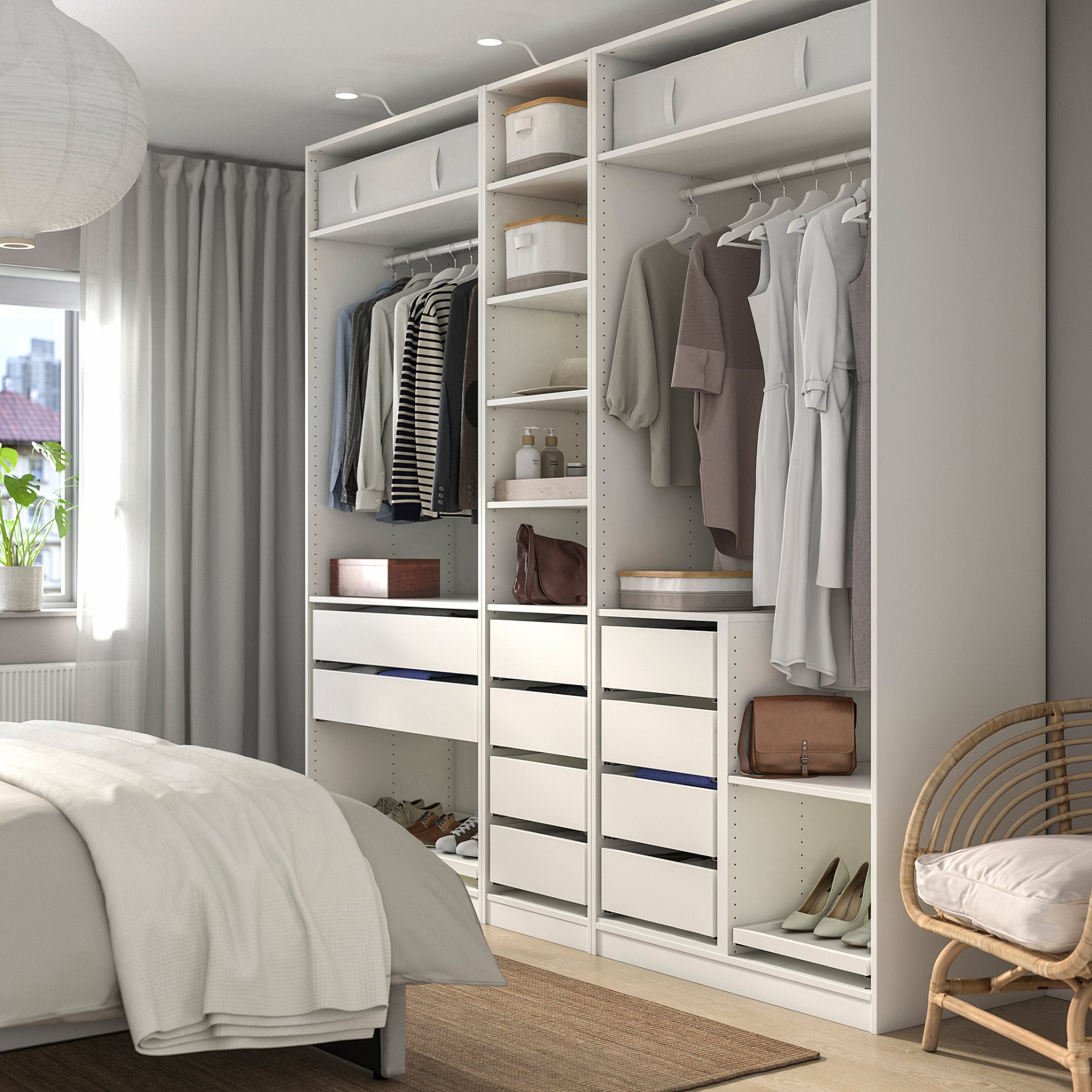 PAX, wardrobe combination, 250x58x236 cm, 095.031.34