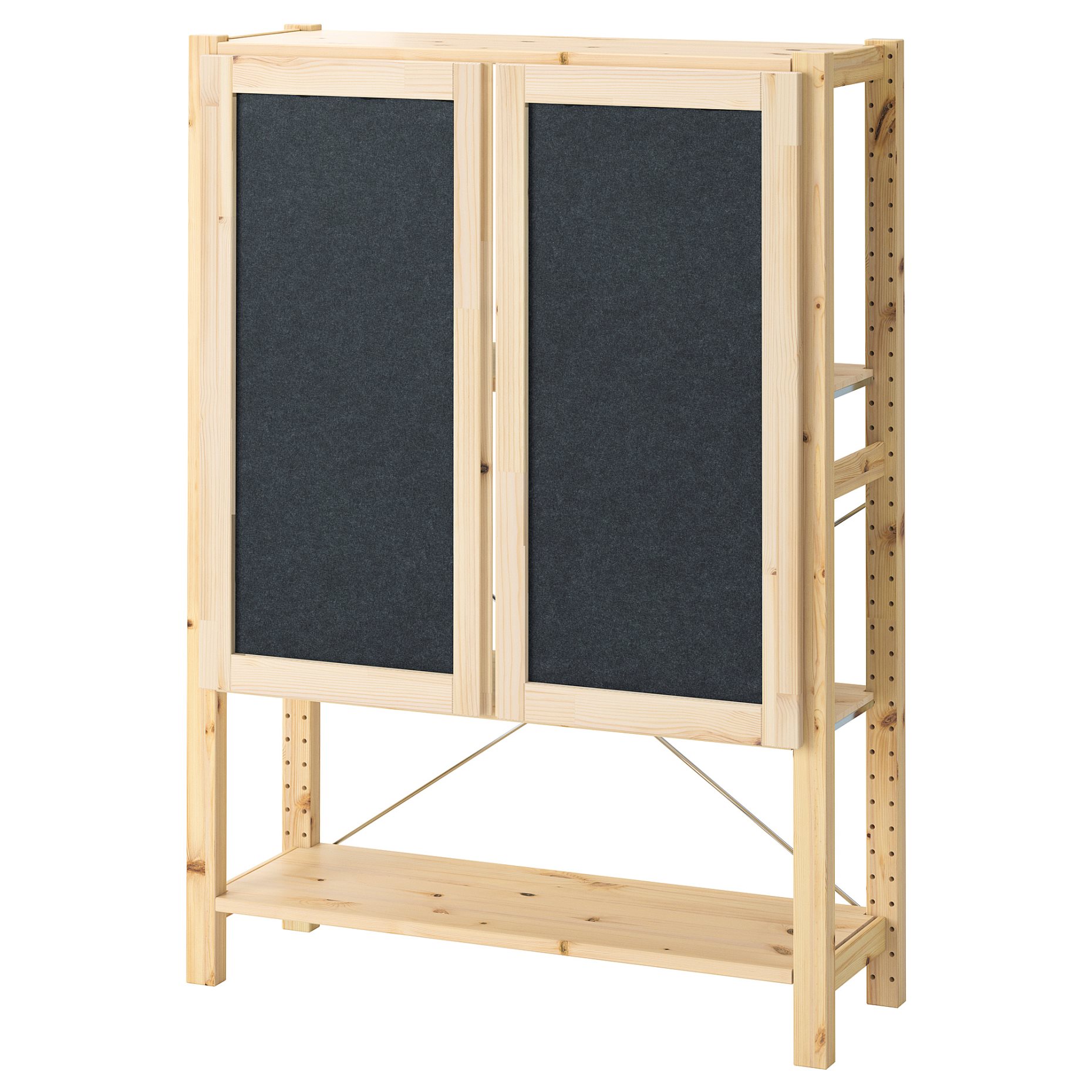 IVAR, shelving unit with doors, 89x30x124 cm, 095.078.58