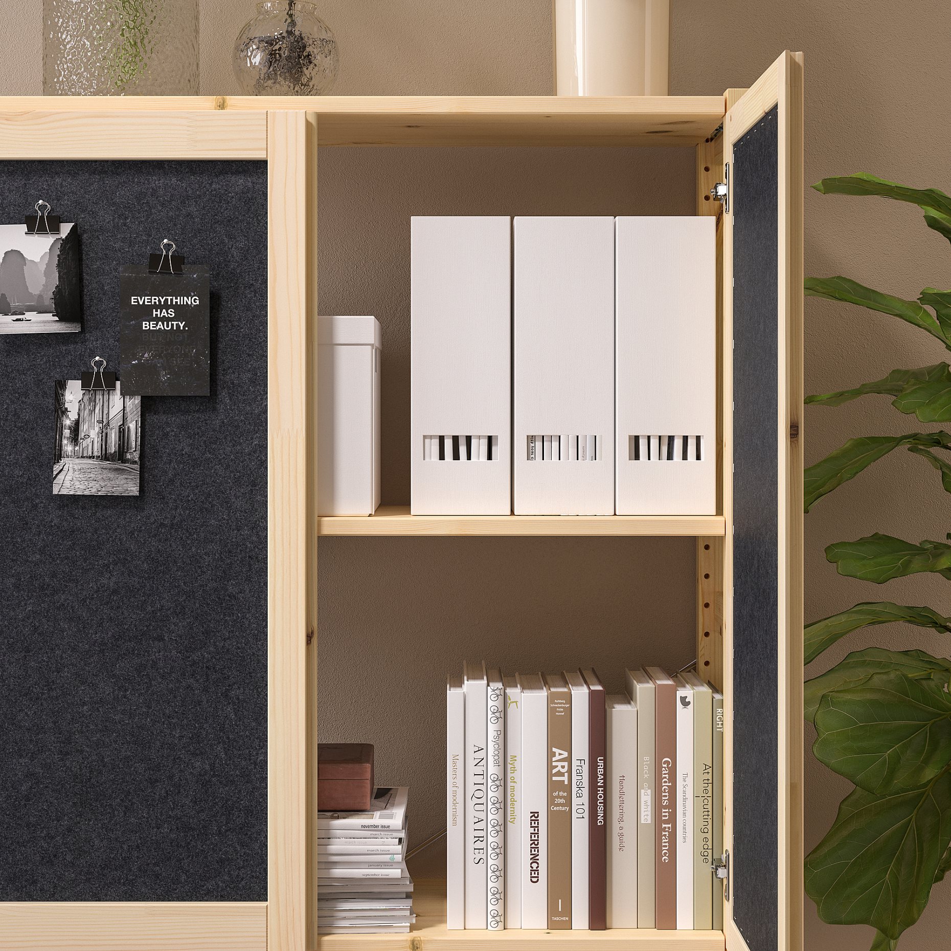 IVAR, shelving unit with doors, 89x30x124 cm, 095.078.58