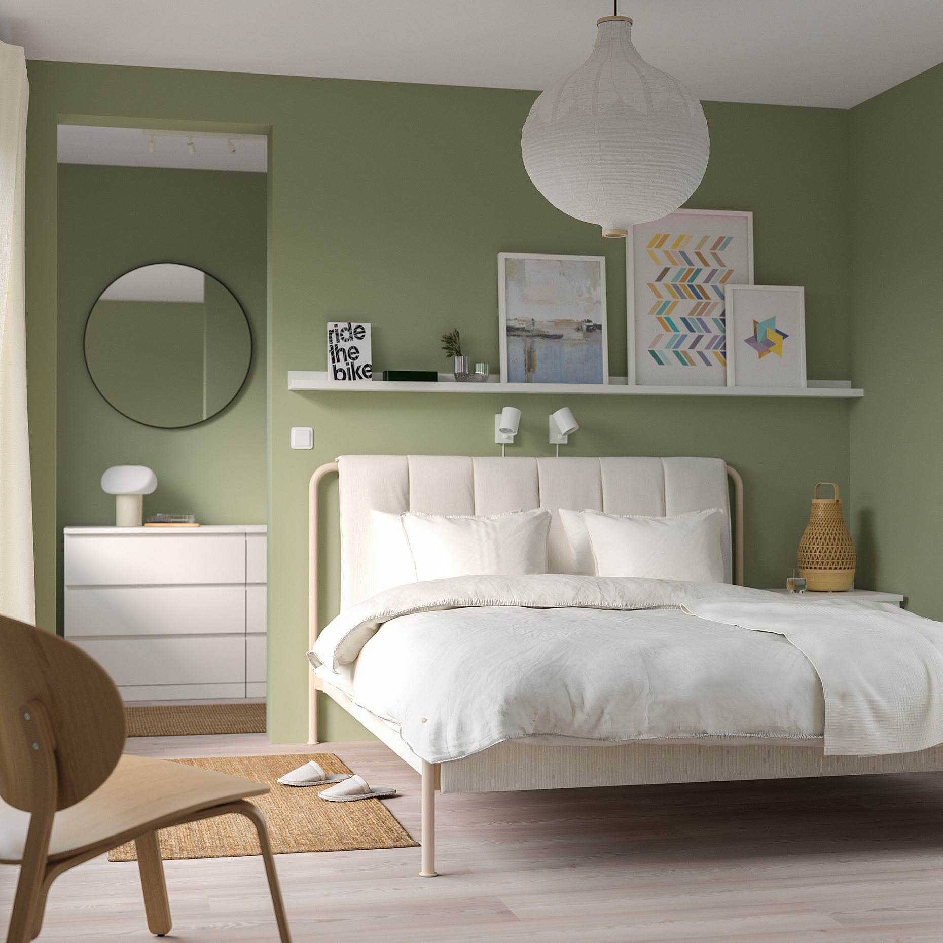 TÄLLÅSEN, upholstered bed frame, 160x200 cm, 095.147.93
