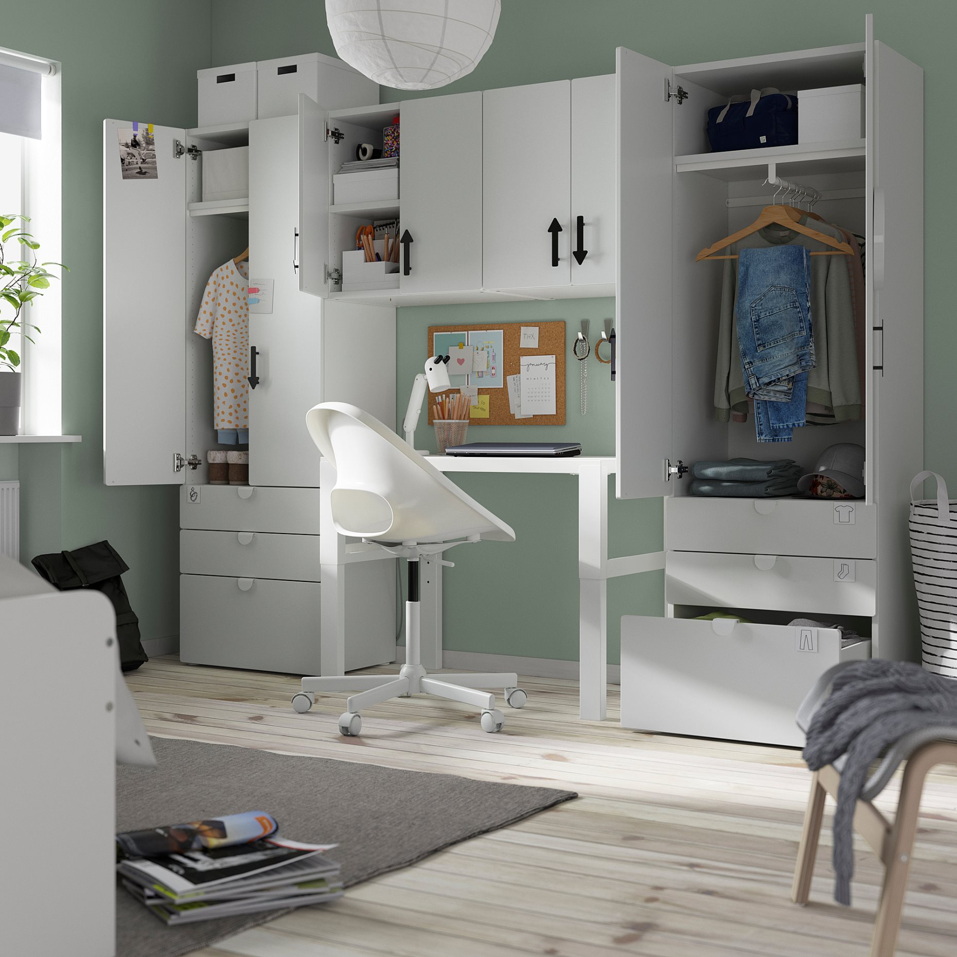SMASTAD/PLATSA, storage combination, 240x42x181 cm, 095.445.54