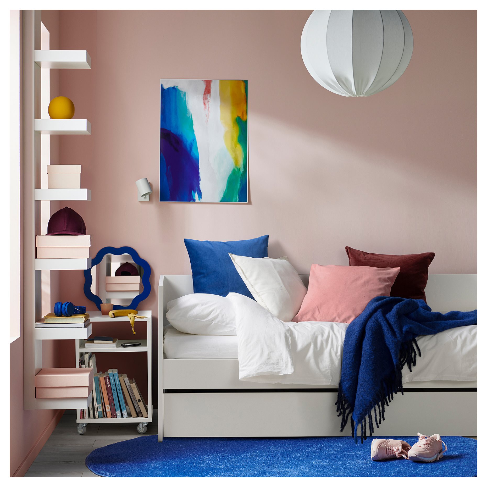 VIHALS, κρεβάτι επισκέπτη day-bed με συρταρωτό κρεβάτι/2 στρώματα, 80x200 cm, 095.806.22