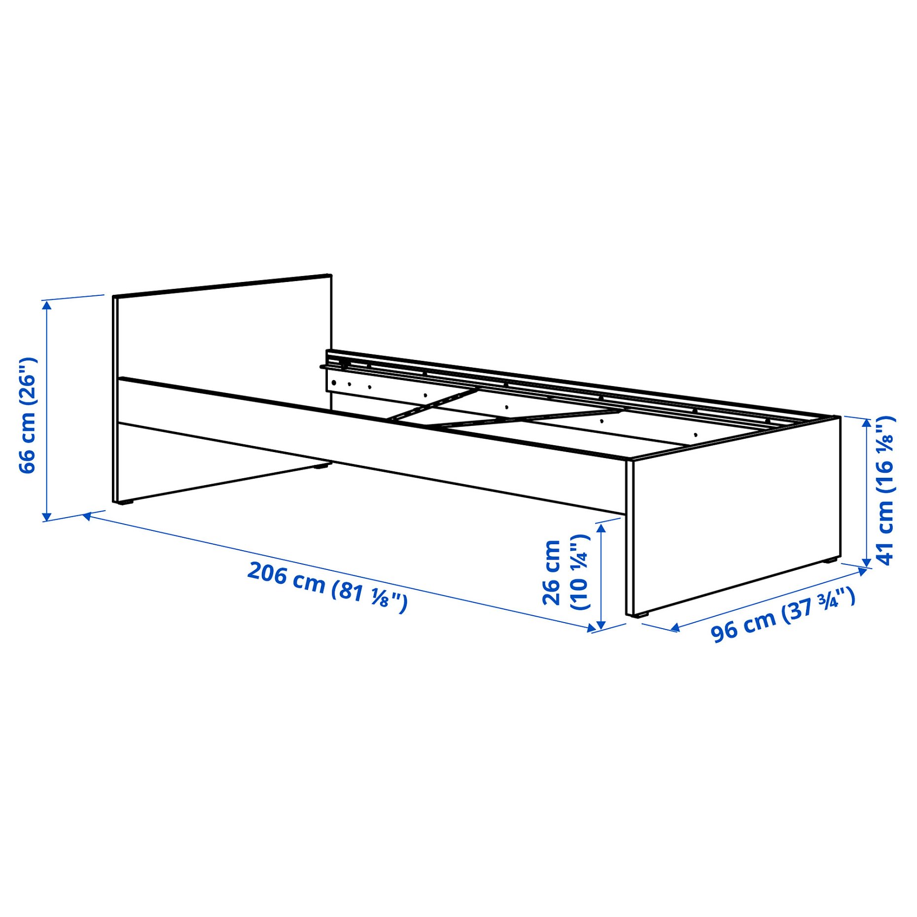 VIHALS, bed frame, 90x200 cm, 095.818.53
