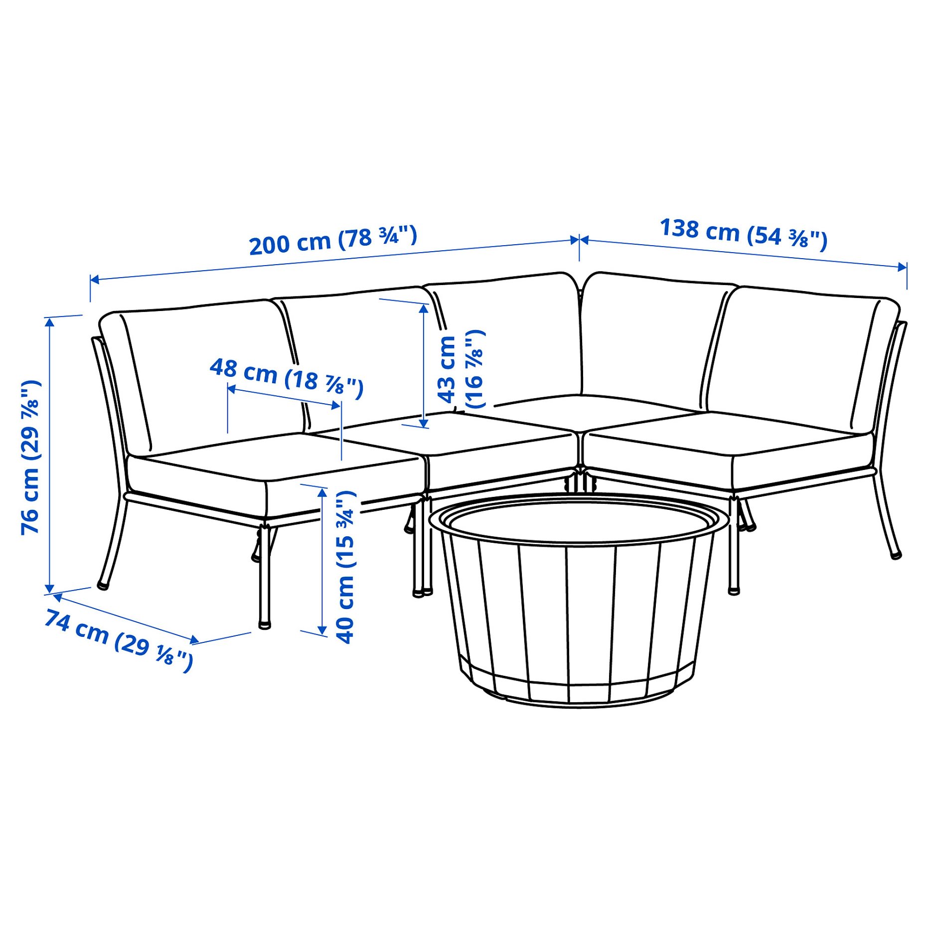 SEGERÖN/LÅGA, 3-seat conversation set, outdoor, 095.856.91