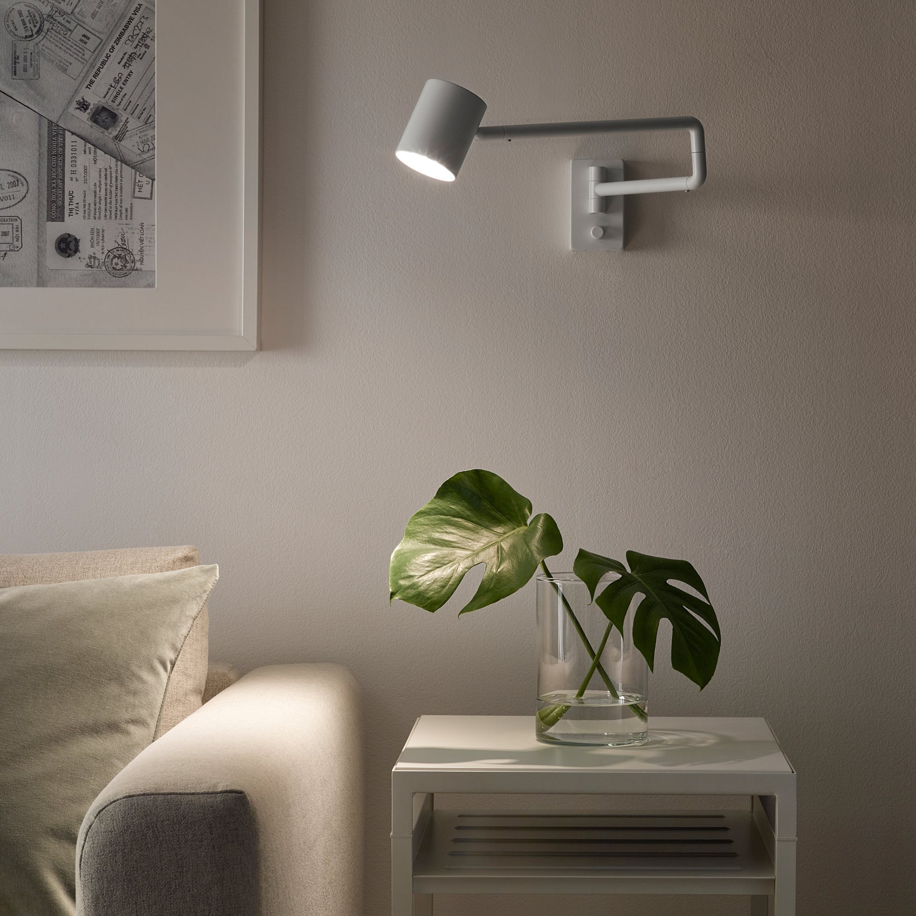NYMÅNE, wall lamp with swing arm, wired-in, 103.569.62