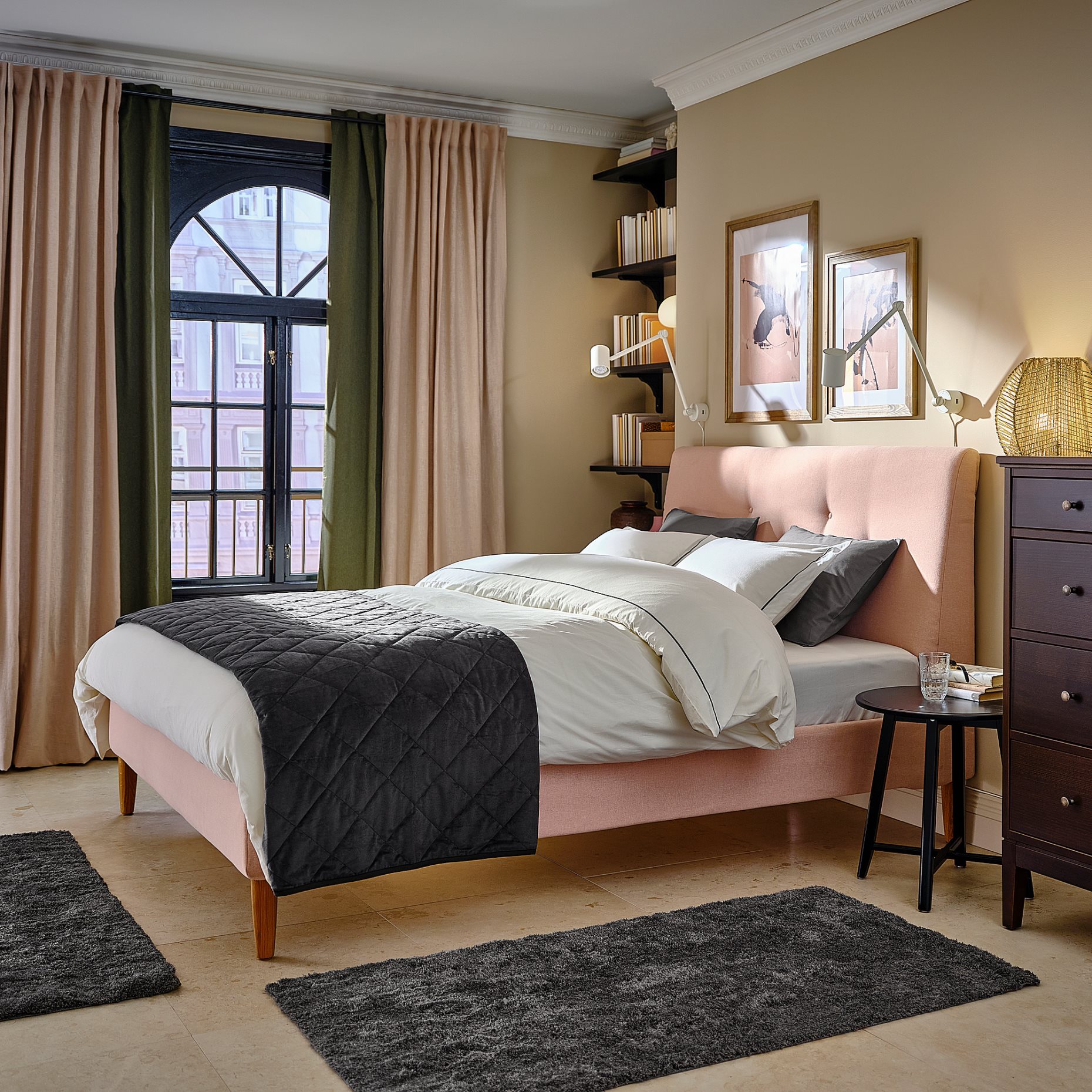 IDANÄS, κρεβάτι με επένδυση, 180x200 cm, 104.589.51