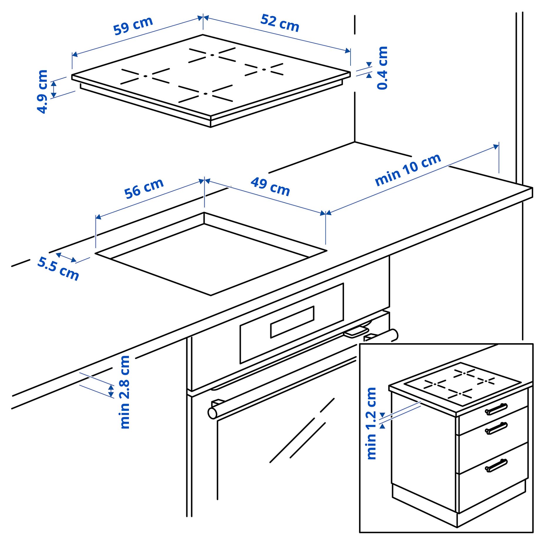 MATMÄSSIG, 300 induction hob, 59 cm, 104.670.93