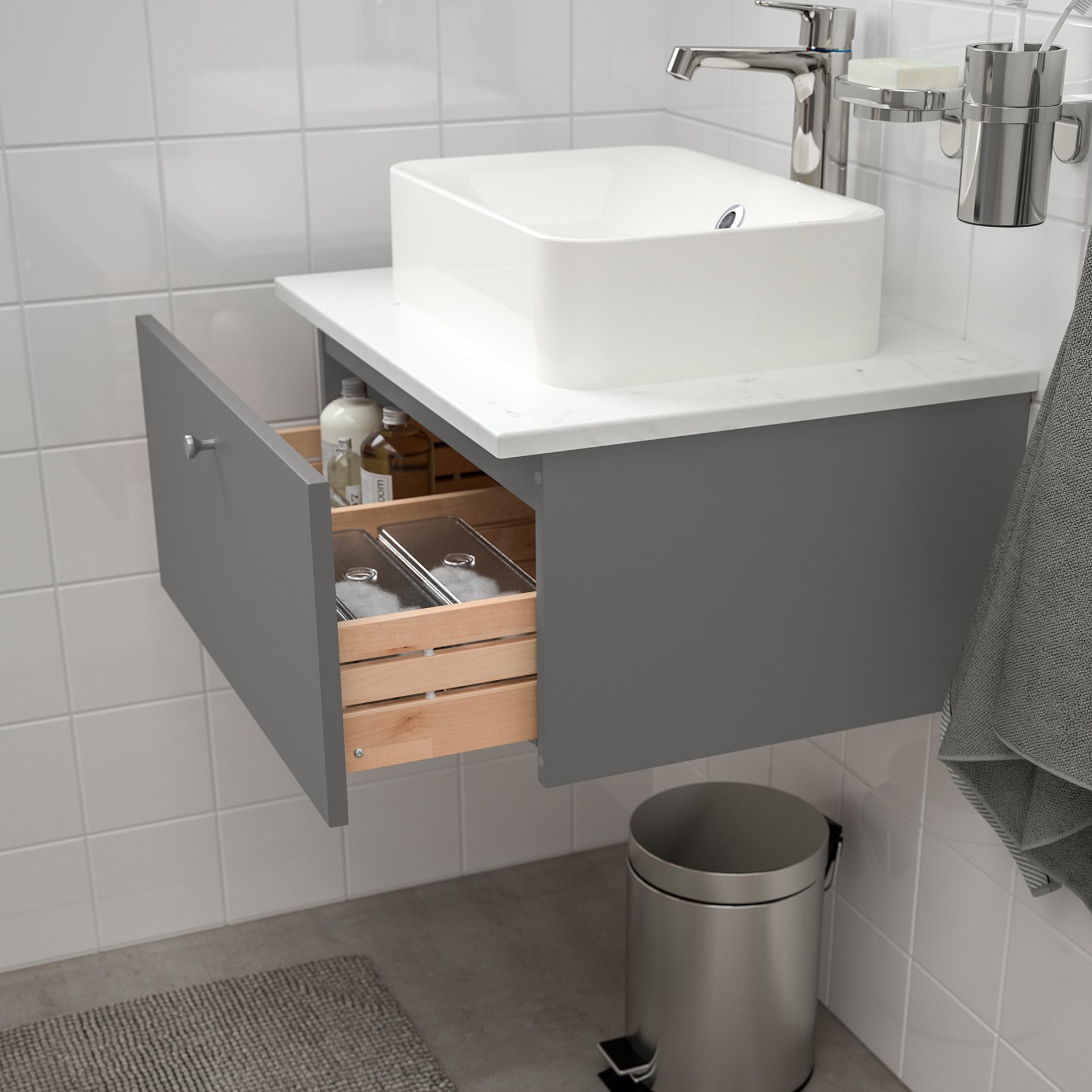 GODMORGON, wash-stand with 1 drawer, 60x47x29 cm, 104.827.53