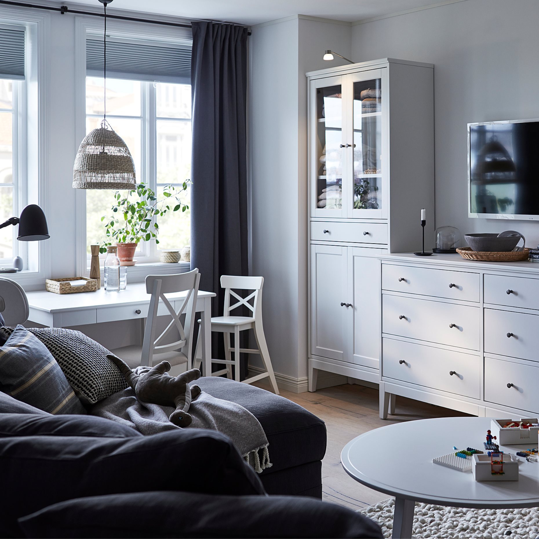 IDANÄS, high cabinet with glass-doors and 1 drawer, 81x39x211 cm, 104.878.40