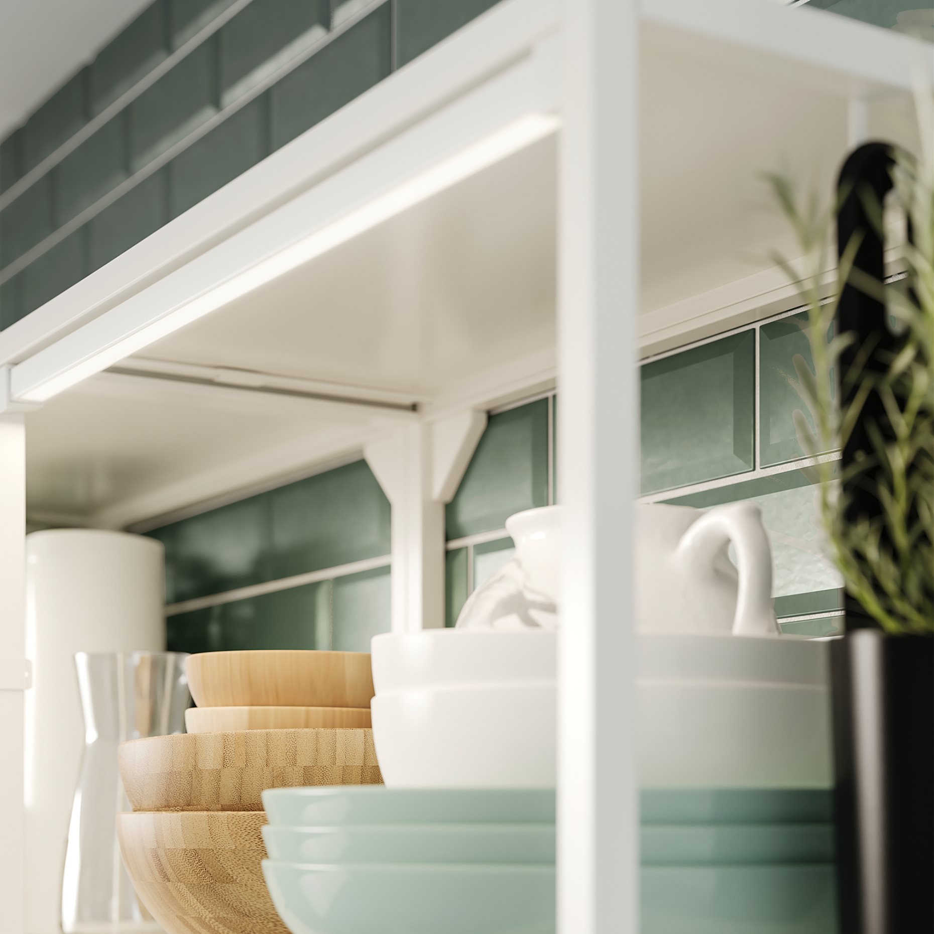 SKYDRAG, worktop/wardrobe strip with built-in LED light source with sensor/dimmable, 60 cm, 105.293.74