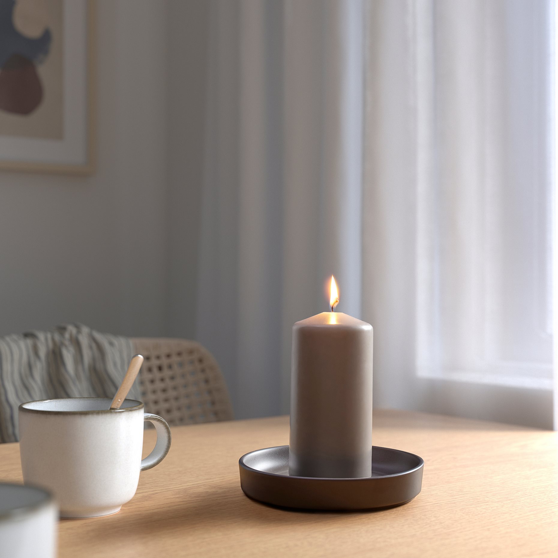 DAGLIGEN, unscented pillar candle, 14 cm, 105.517.13